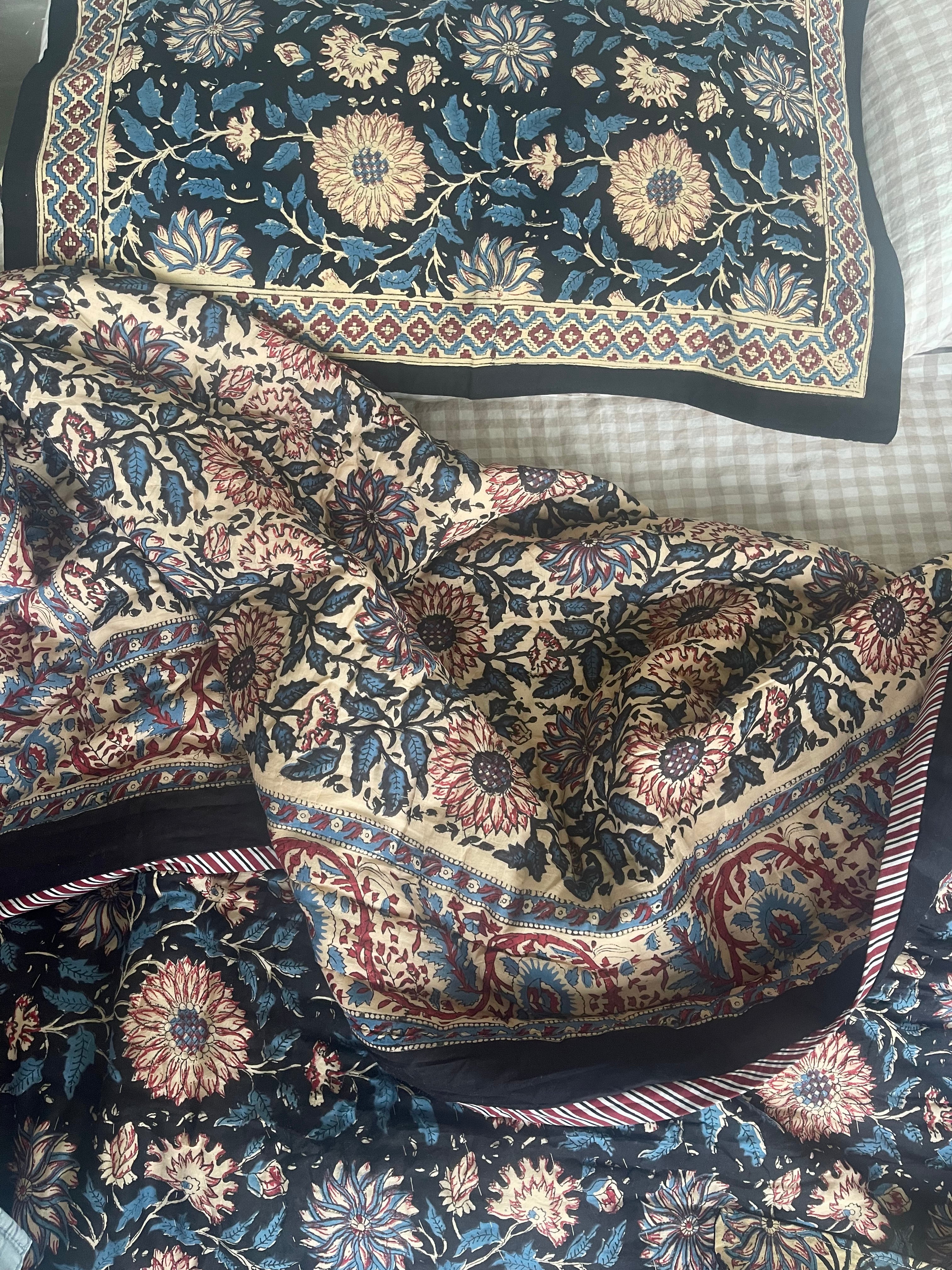 Jaipuri Cotton Quilt - MIDNIGHT