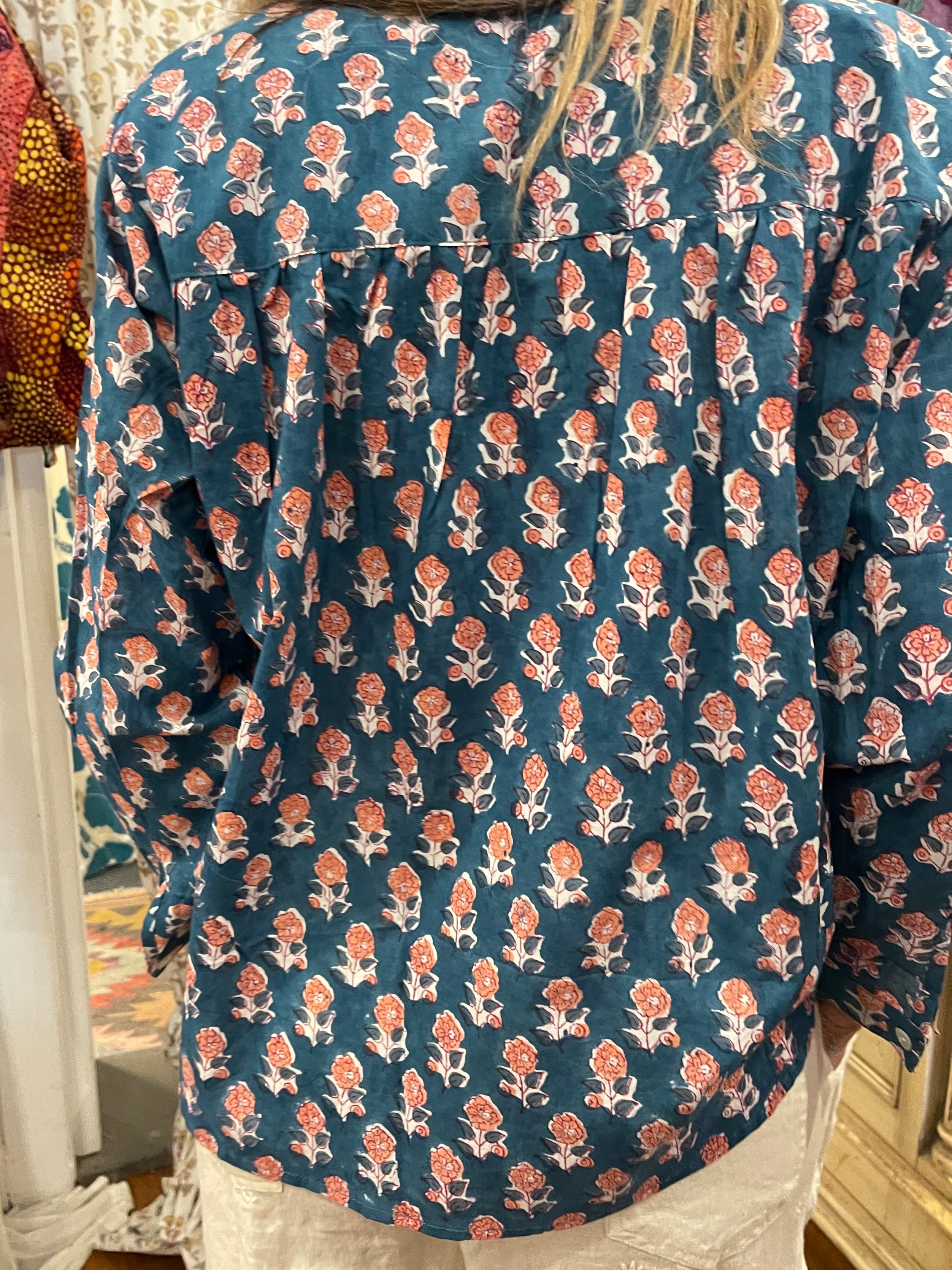Handblock Printed Blouse - ENGLISH GARDEN