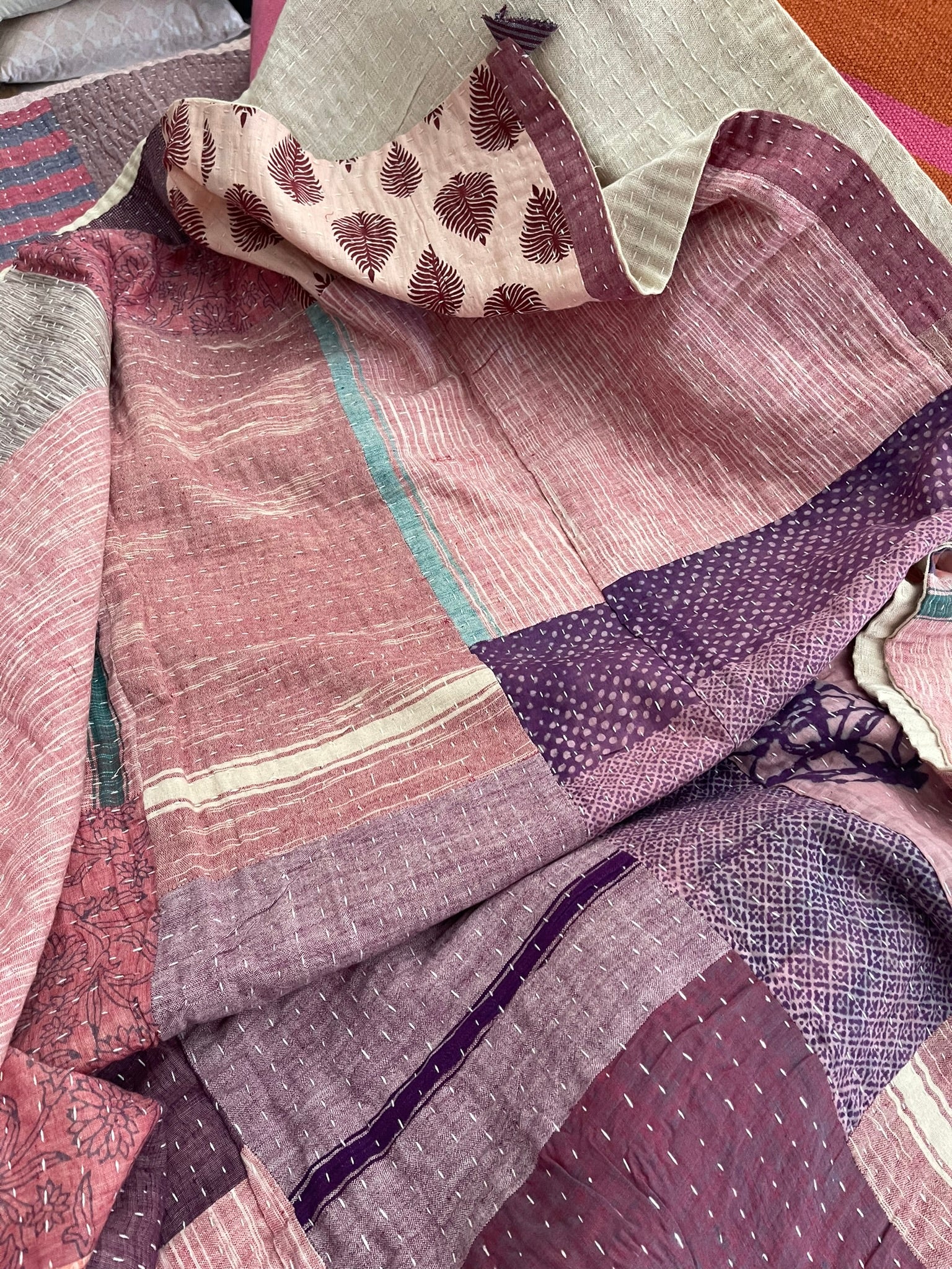 KHADI COTTON QUILT -  Patchwork Floral