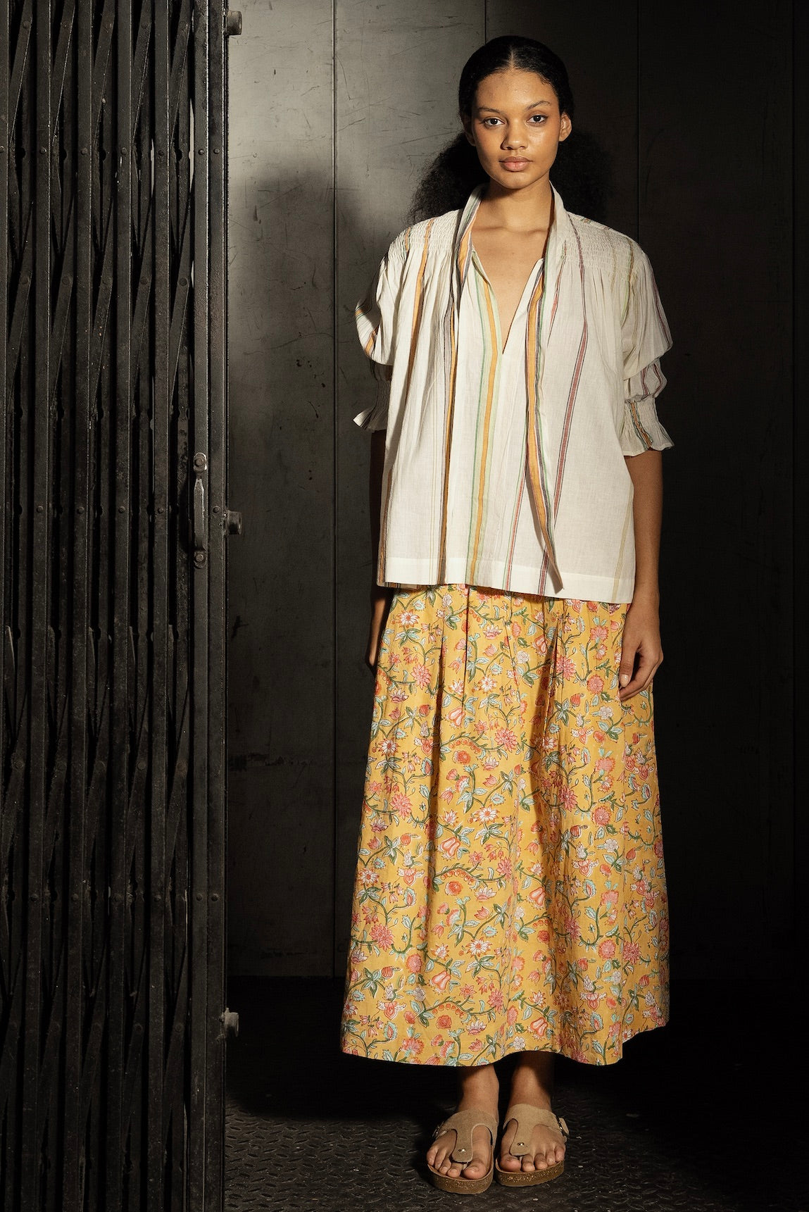 ILA COTTON BLOUSE - Striped Ecru