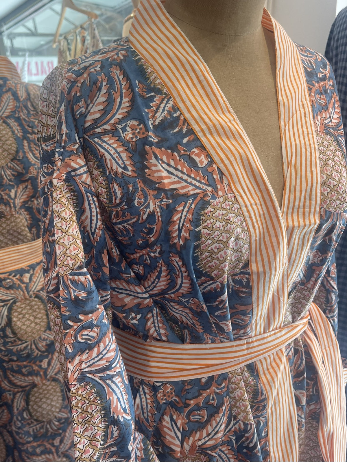 Cotton KIMONO - PINA COLADA Blockprint