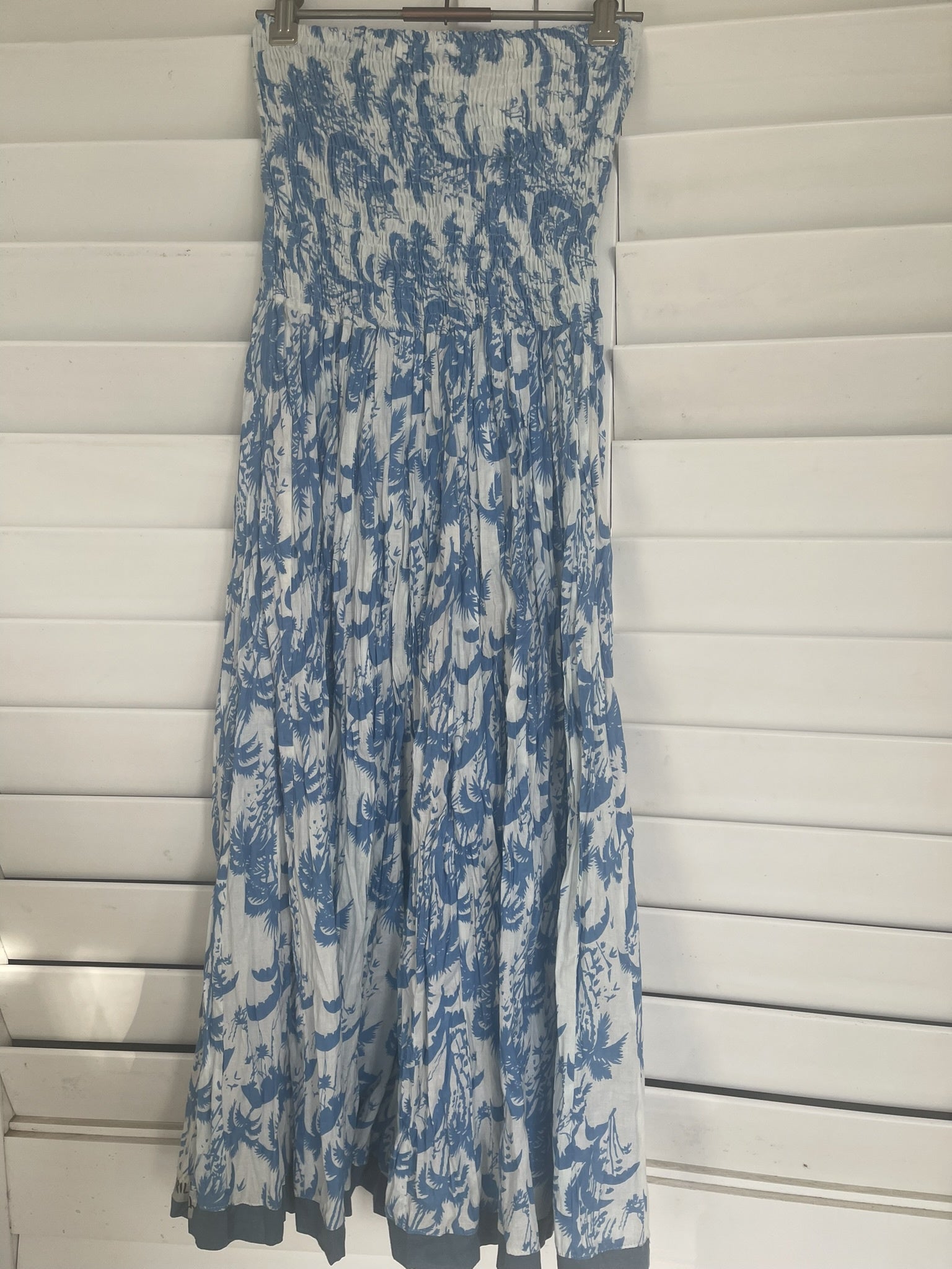 Cotton Panel Skirt - Pacific Calm