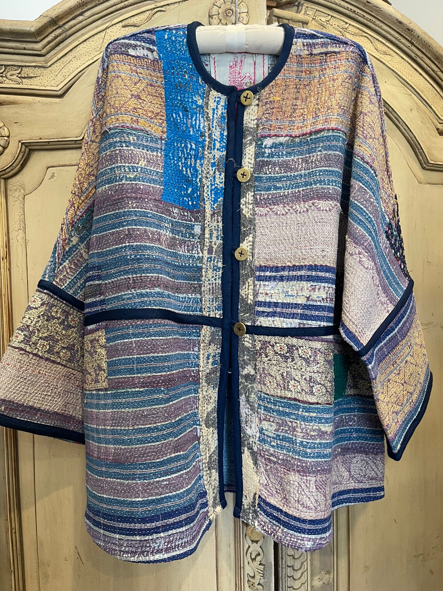 Reversible Vintage Kantha Jacket - SHORELINE