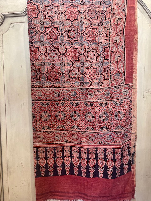 Matka Silk Scarf - Ajrakh Madder