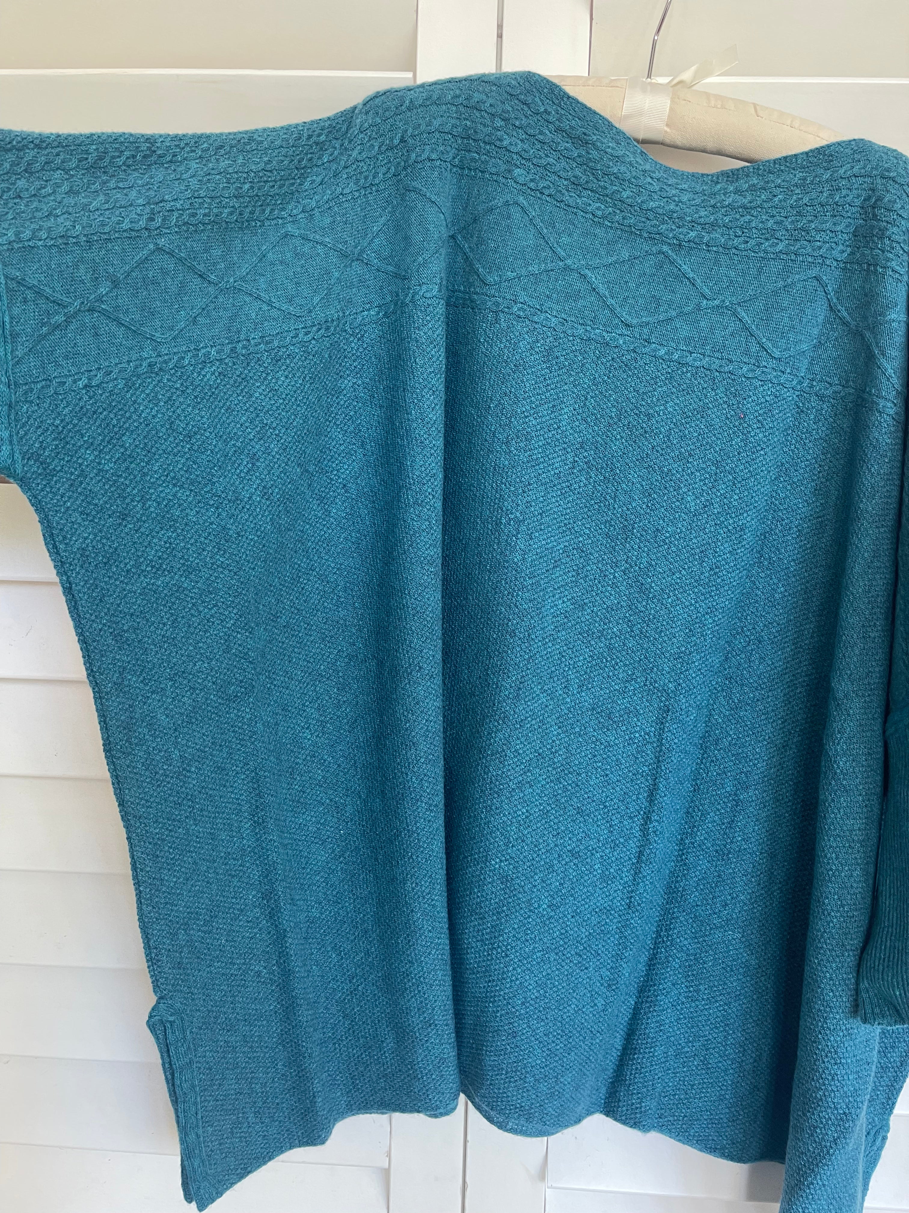 Boat Neck Cable Knit - TEAL
