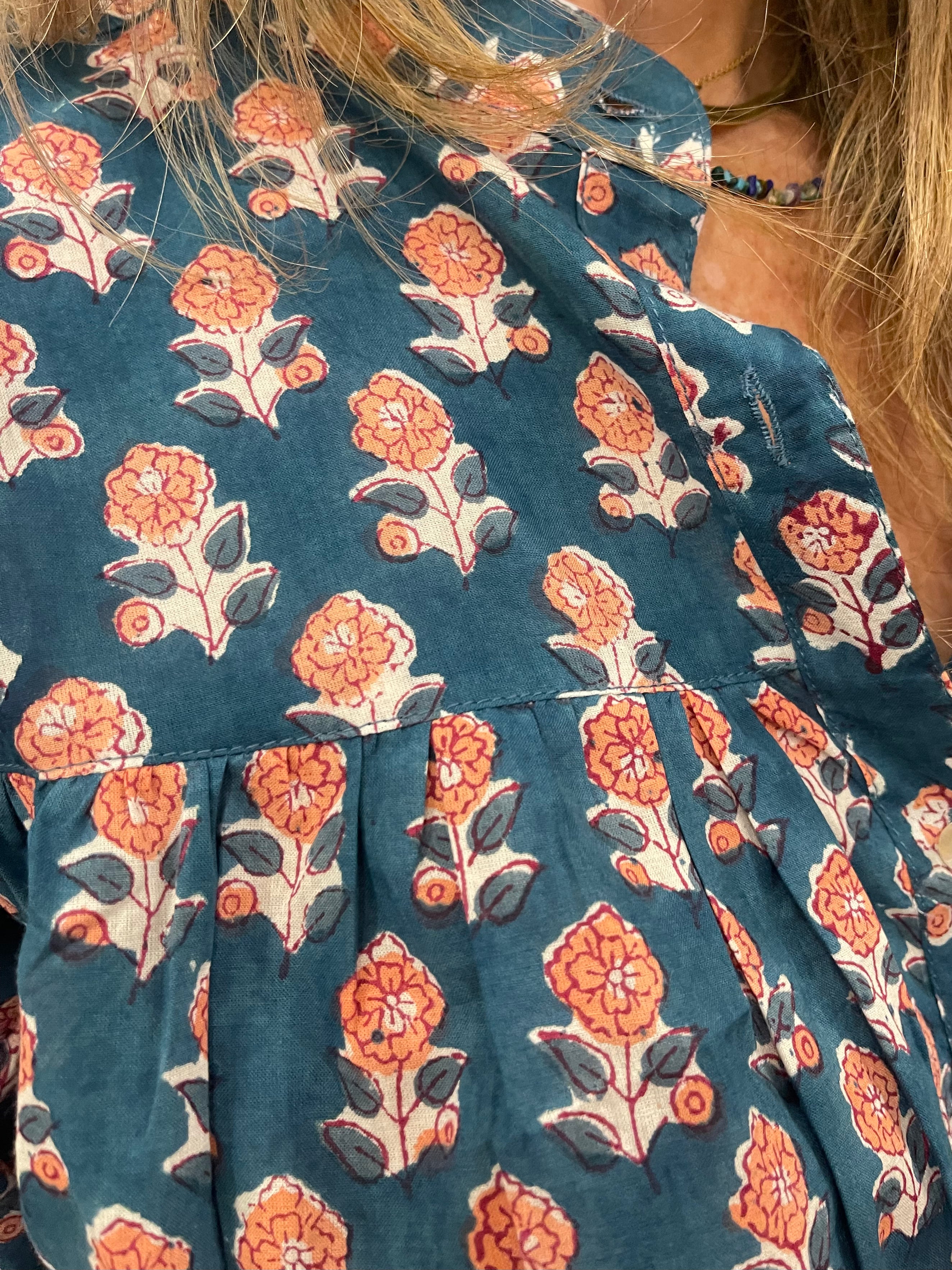 Handblock Printed Blouse - ENGLISH GARDEN
