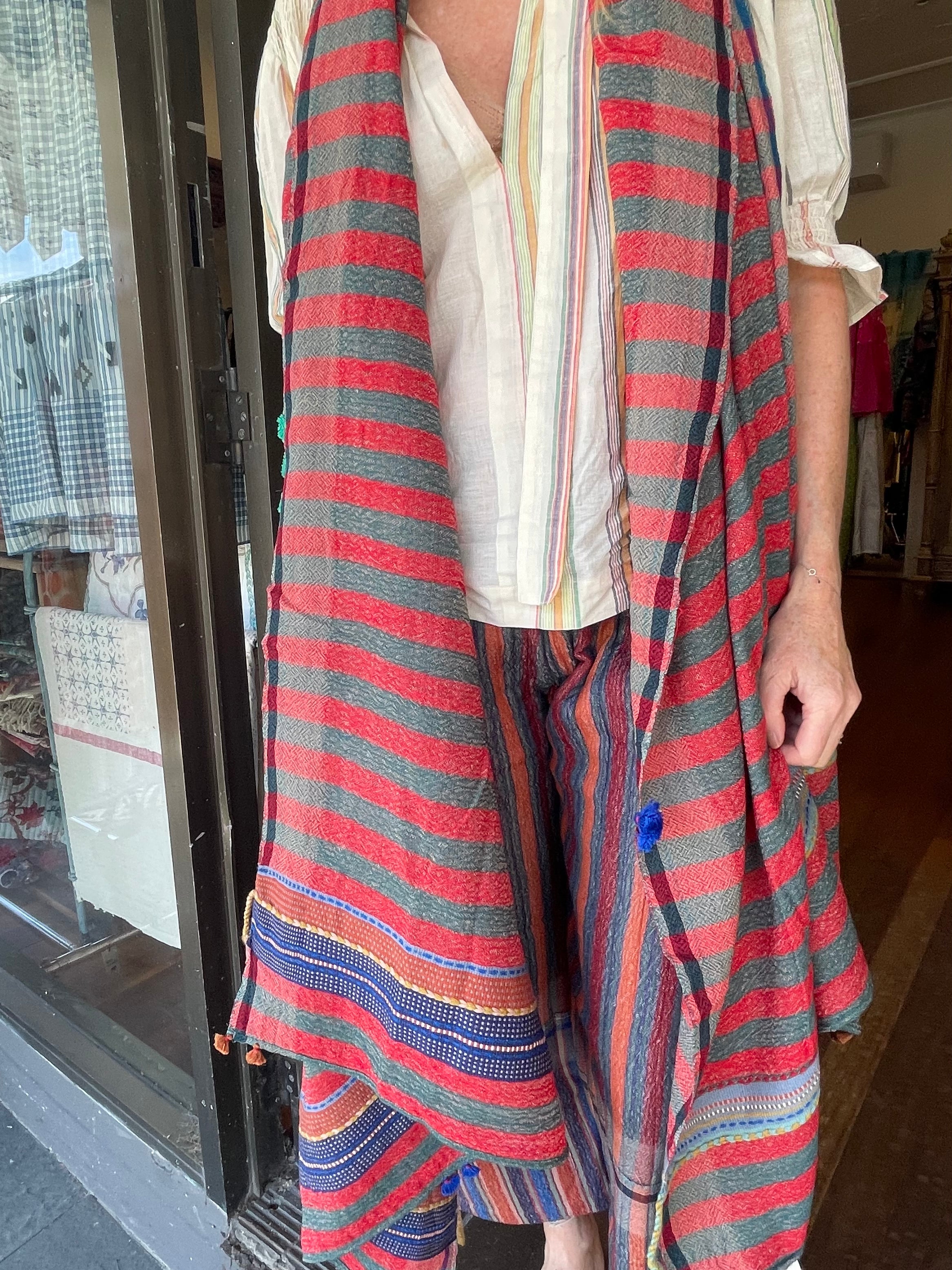 Bhujodi Wool Scarf - NAUTICAL STRIPES