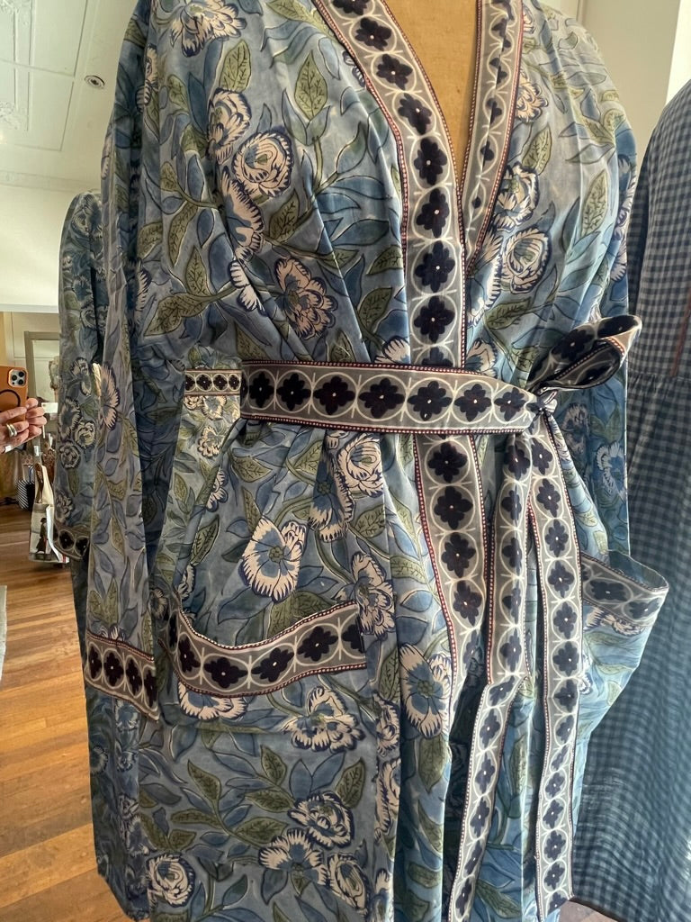 Cotton KIMONO - SKY Block print