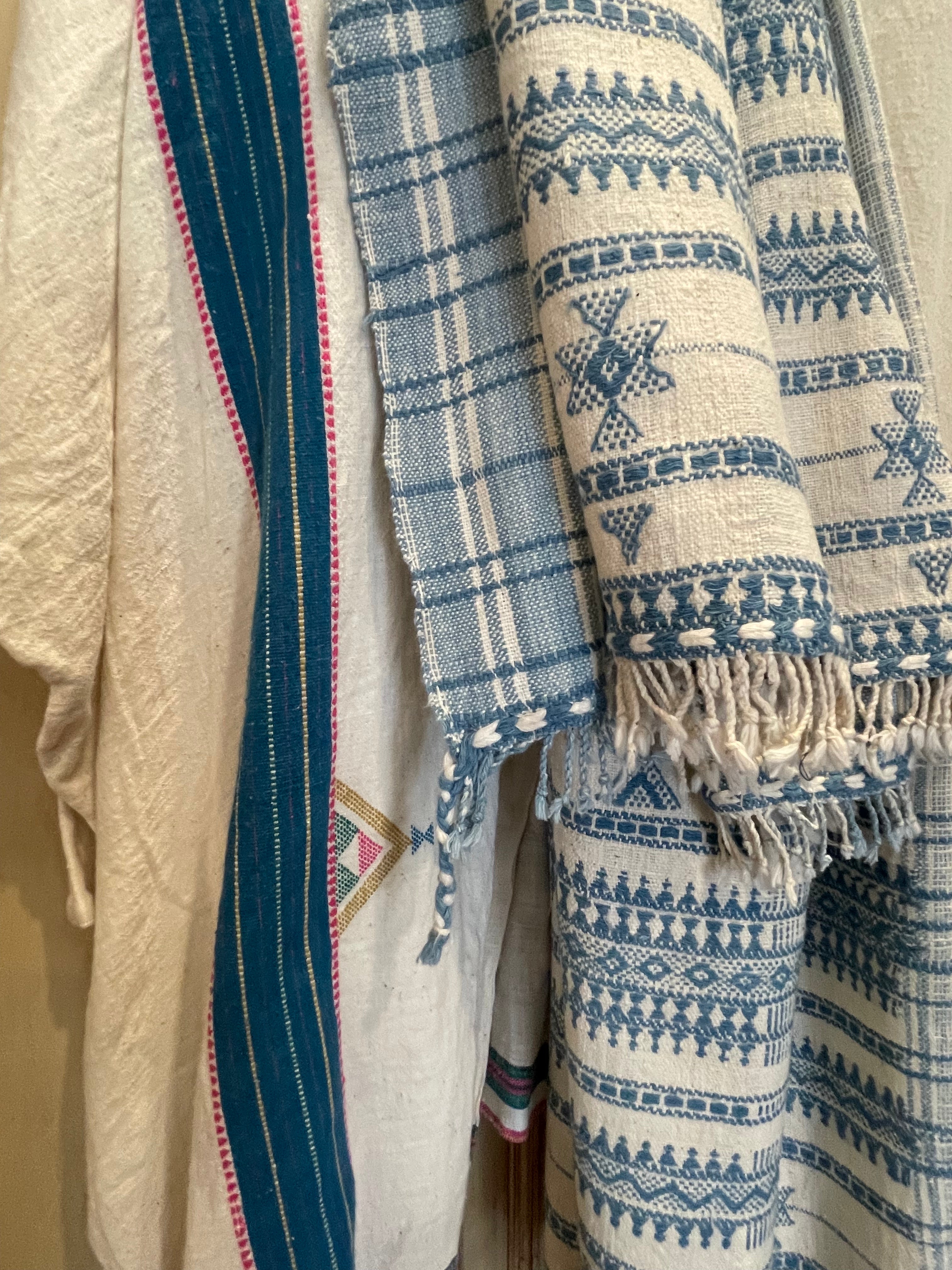 Handspun Cotton Shawl - Nordic Indigo
