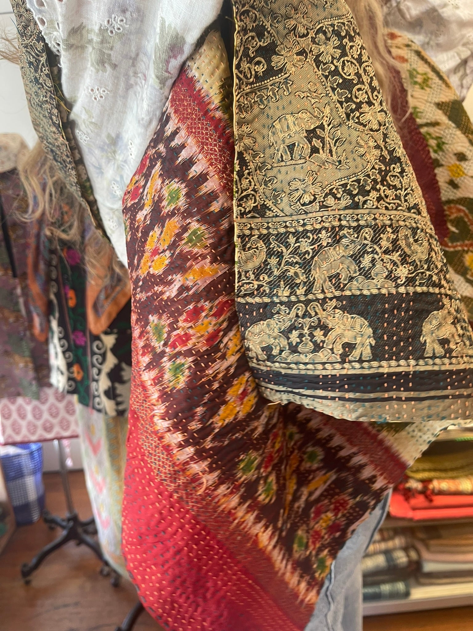 Kantha Silk Muffler - Winter