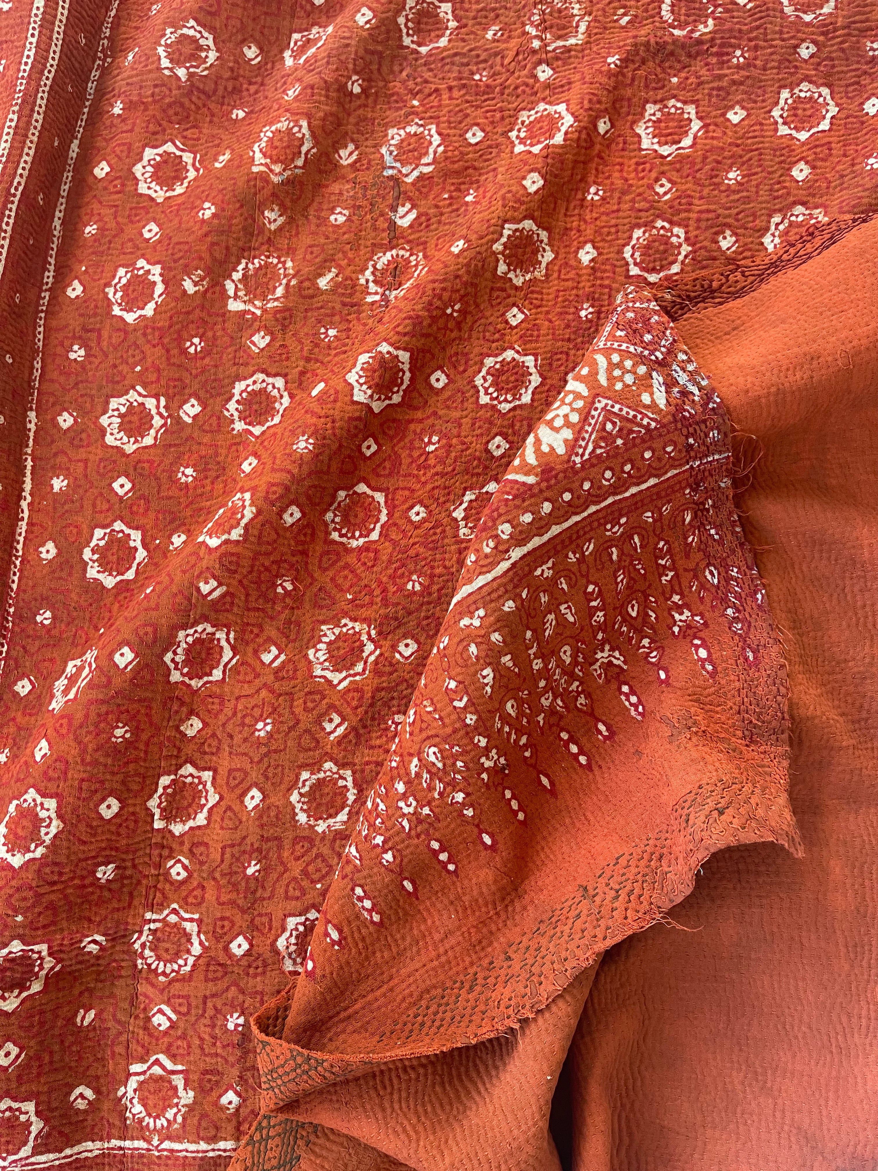 VINTAGE AJAKH KANTHA - Earthy Orchard
