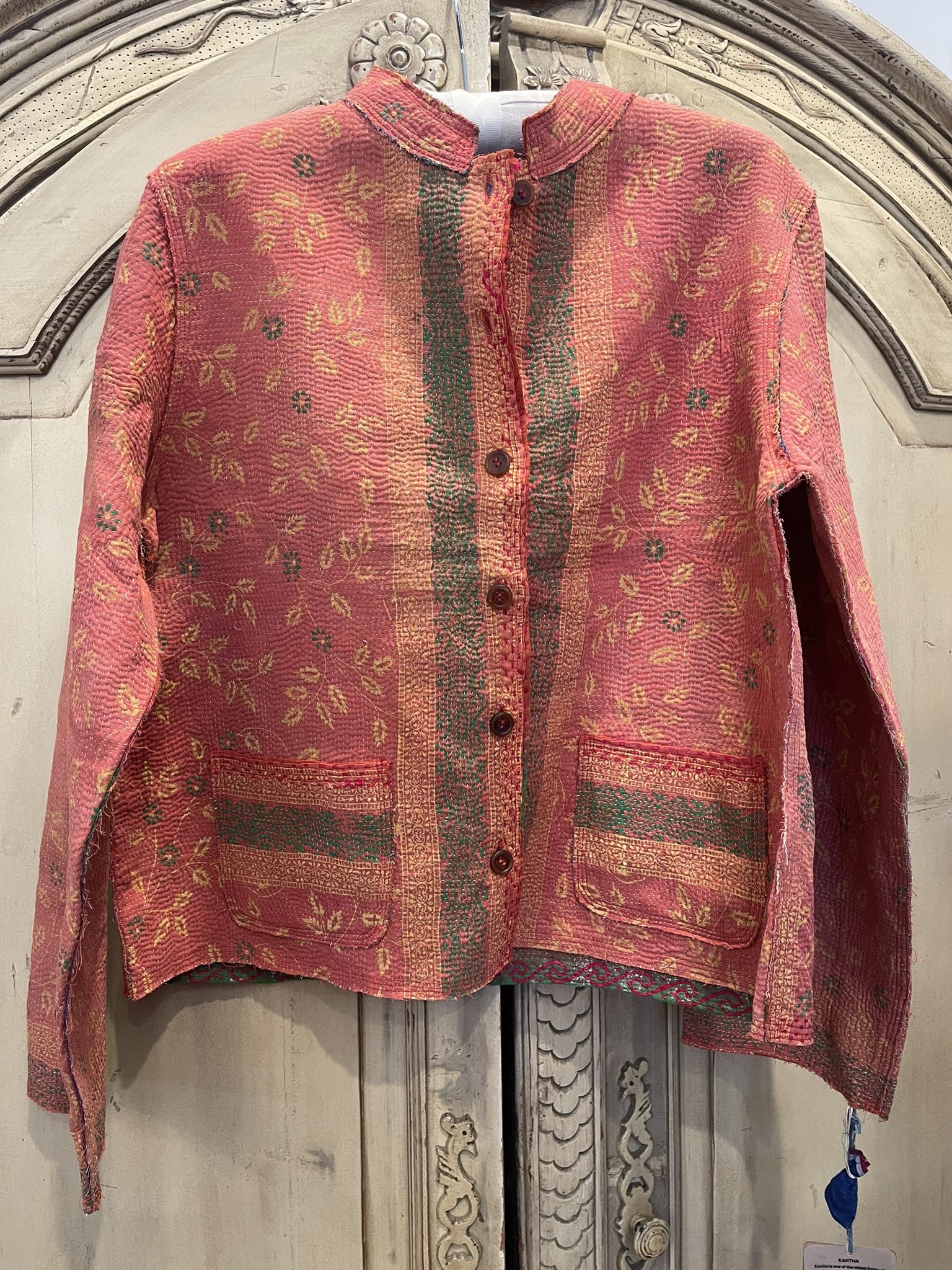 Kantha Jacket - FLORAL CORAL