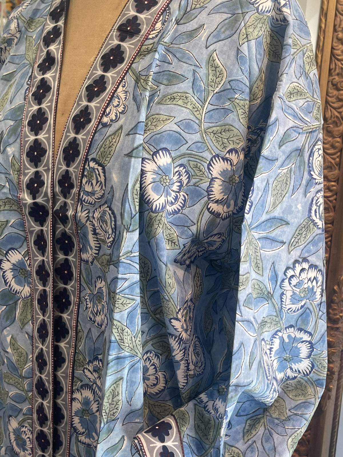 Cotton KIMONO - SKY Block print