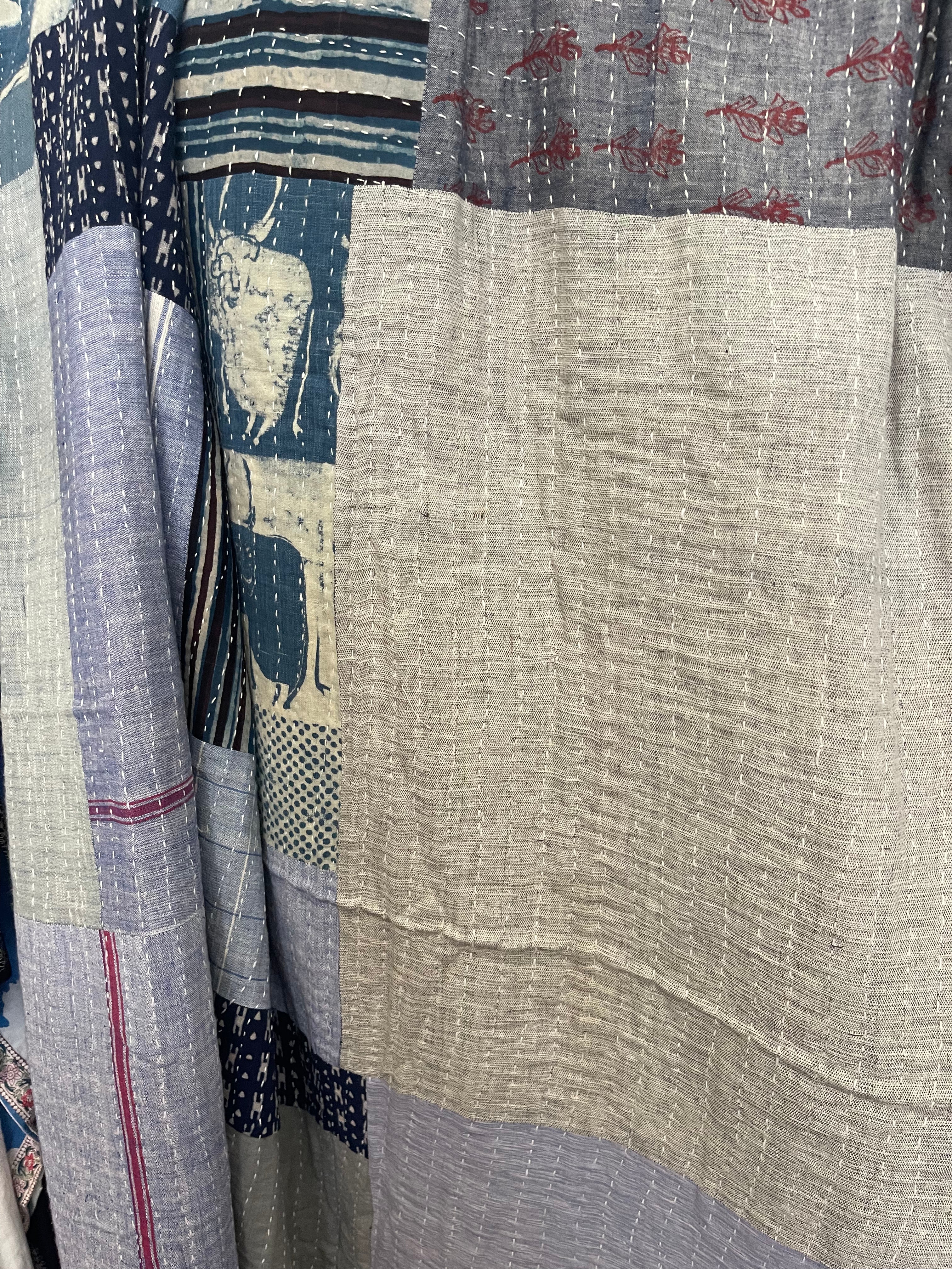 KHADI COTTON QUILT - Muted Indigo