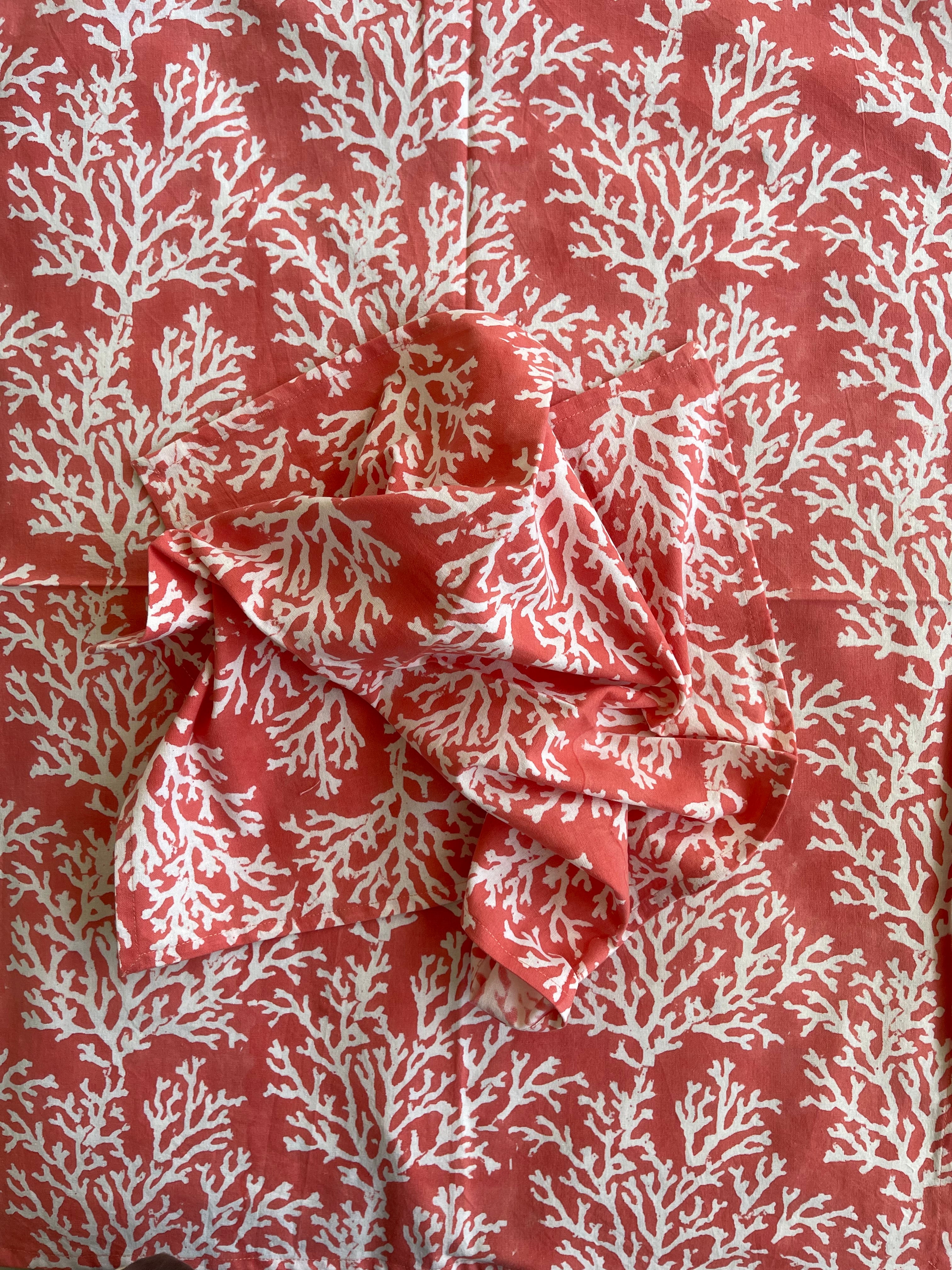 Tea Towel - Coral Jaipur Pink