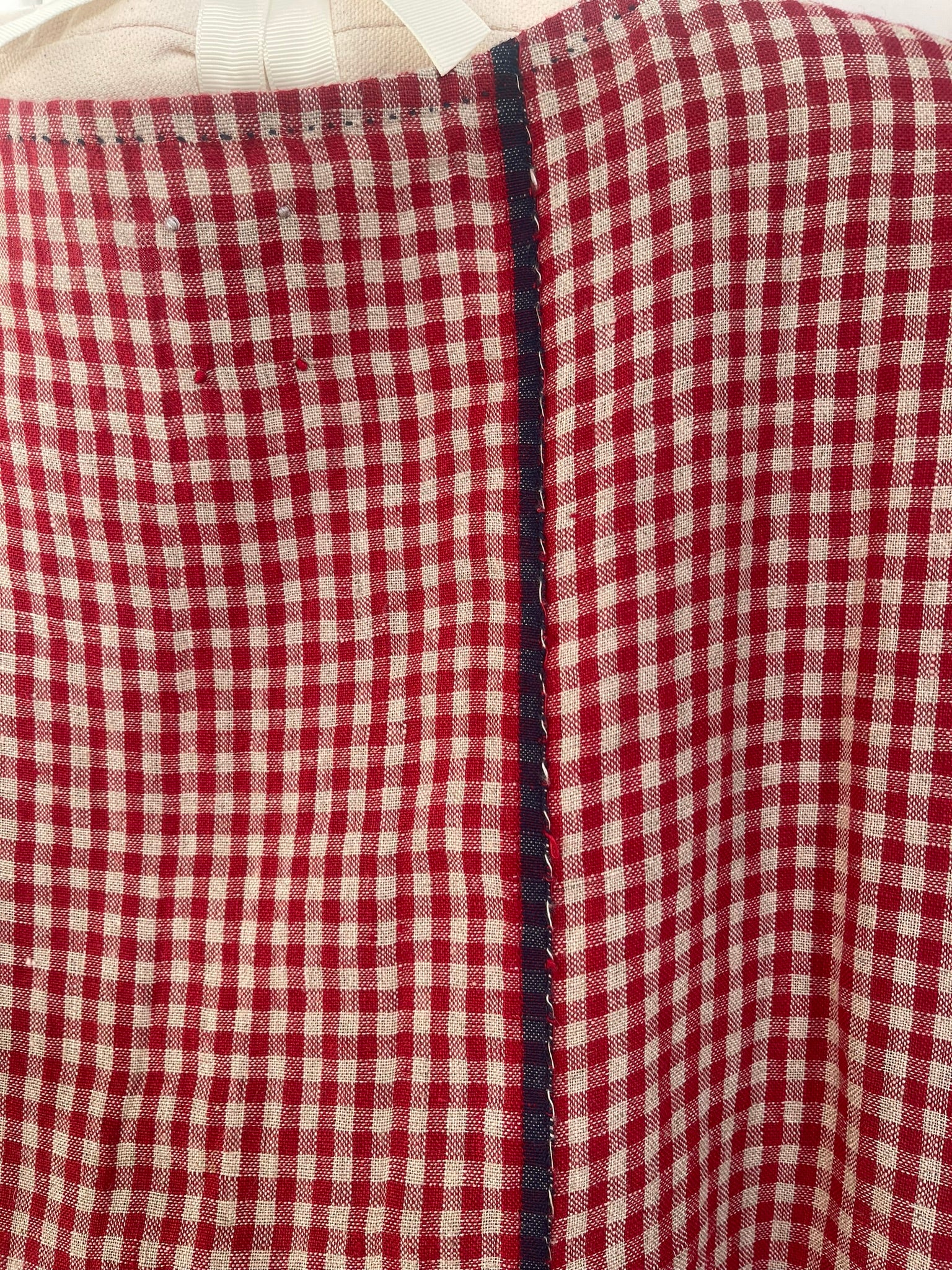 PADMA LINEN DRESS - Crimson Check