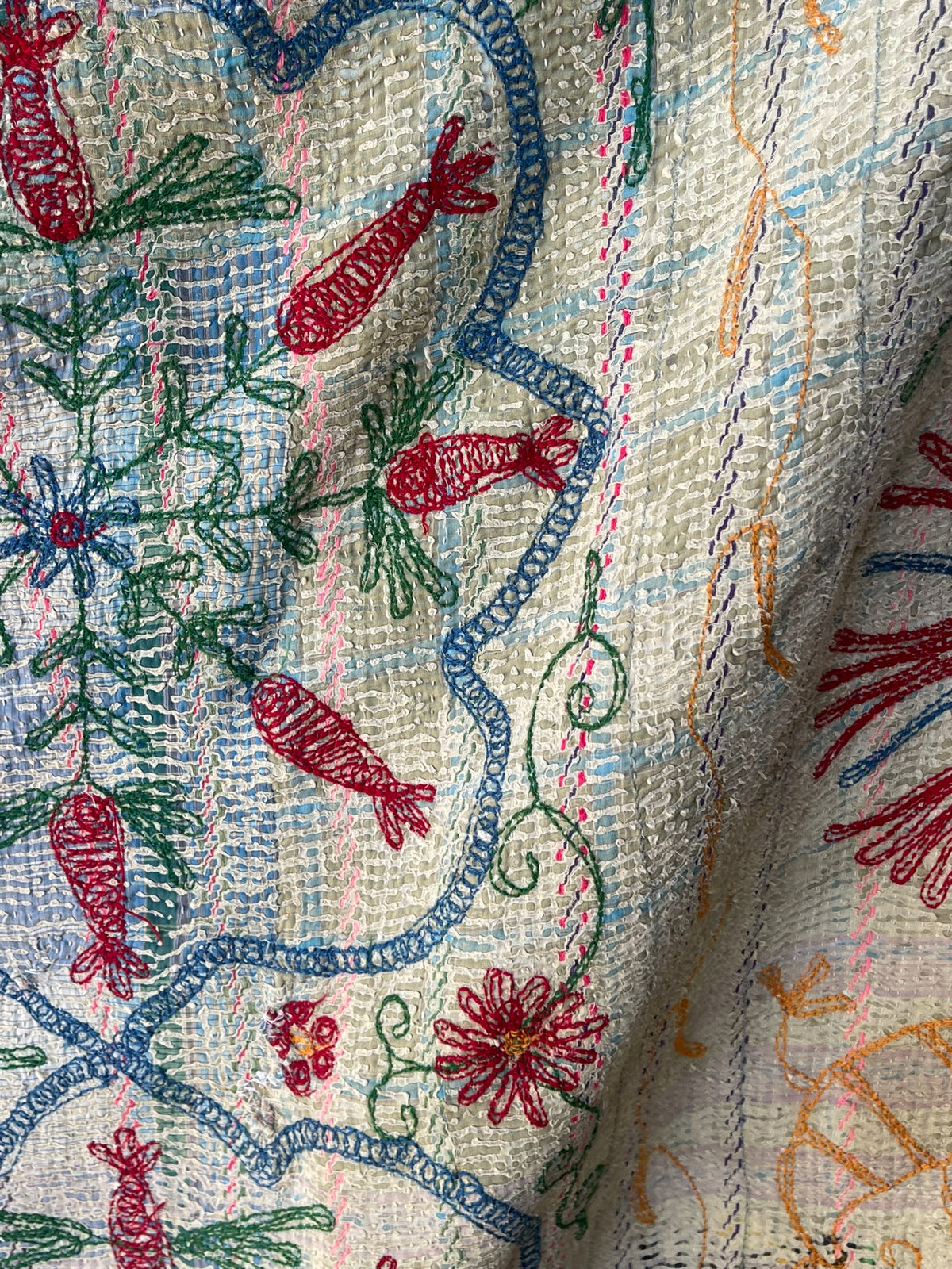 Suzani Vintage Kantha - OCTAGONAL FLORA