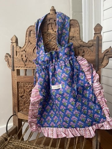 Quilted Block Print Tote - Nivi Garden