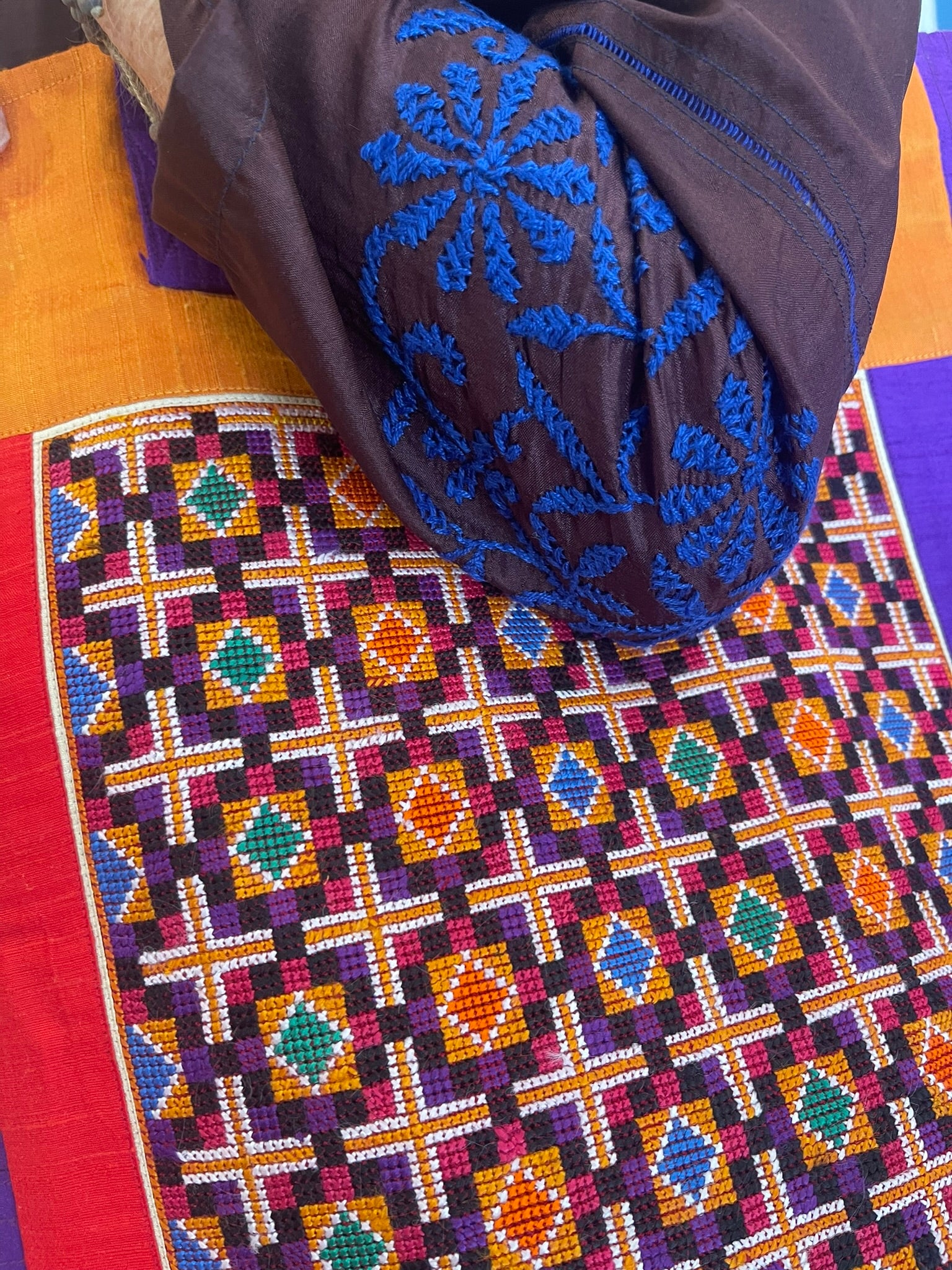 Embroidered JAT TOTE - Purple Sunset
