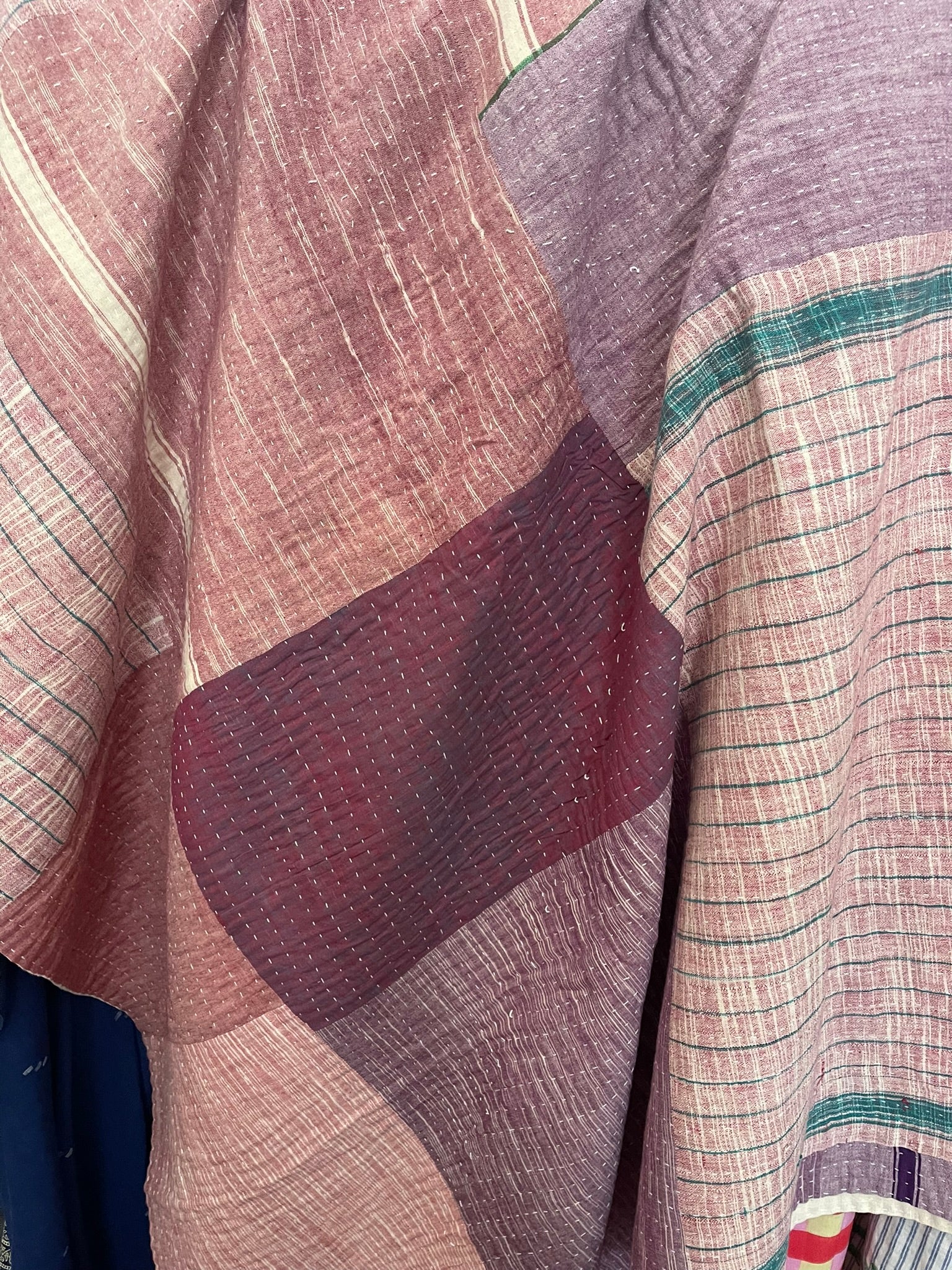 KHADI COTTON QUILT - Patchwork Stripe