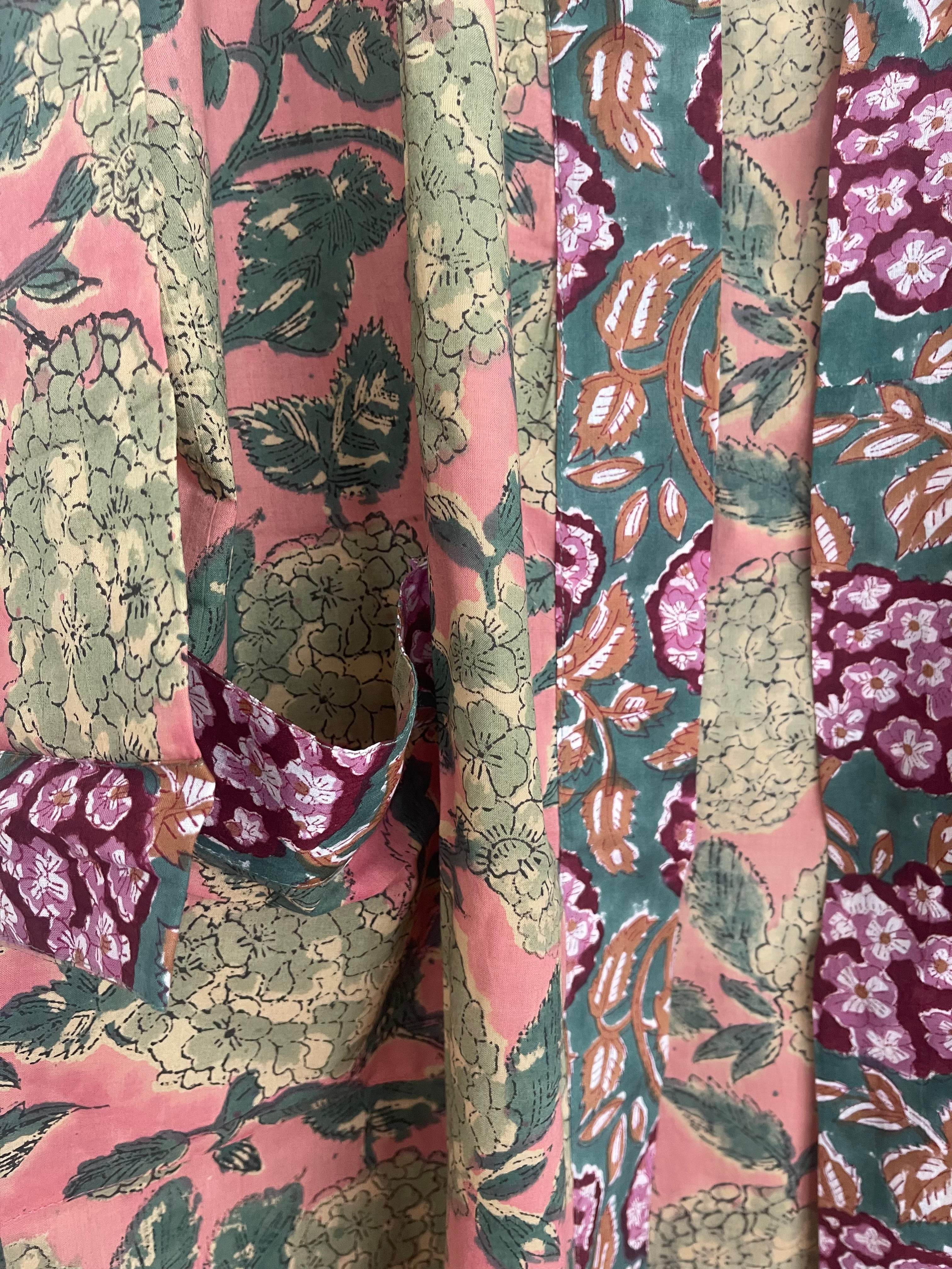 KIMONO /Bath Robe - Autumn Hydrangea