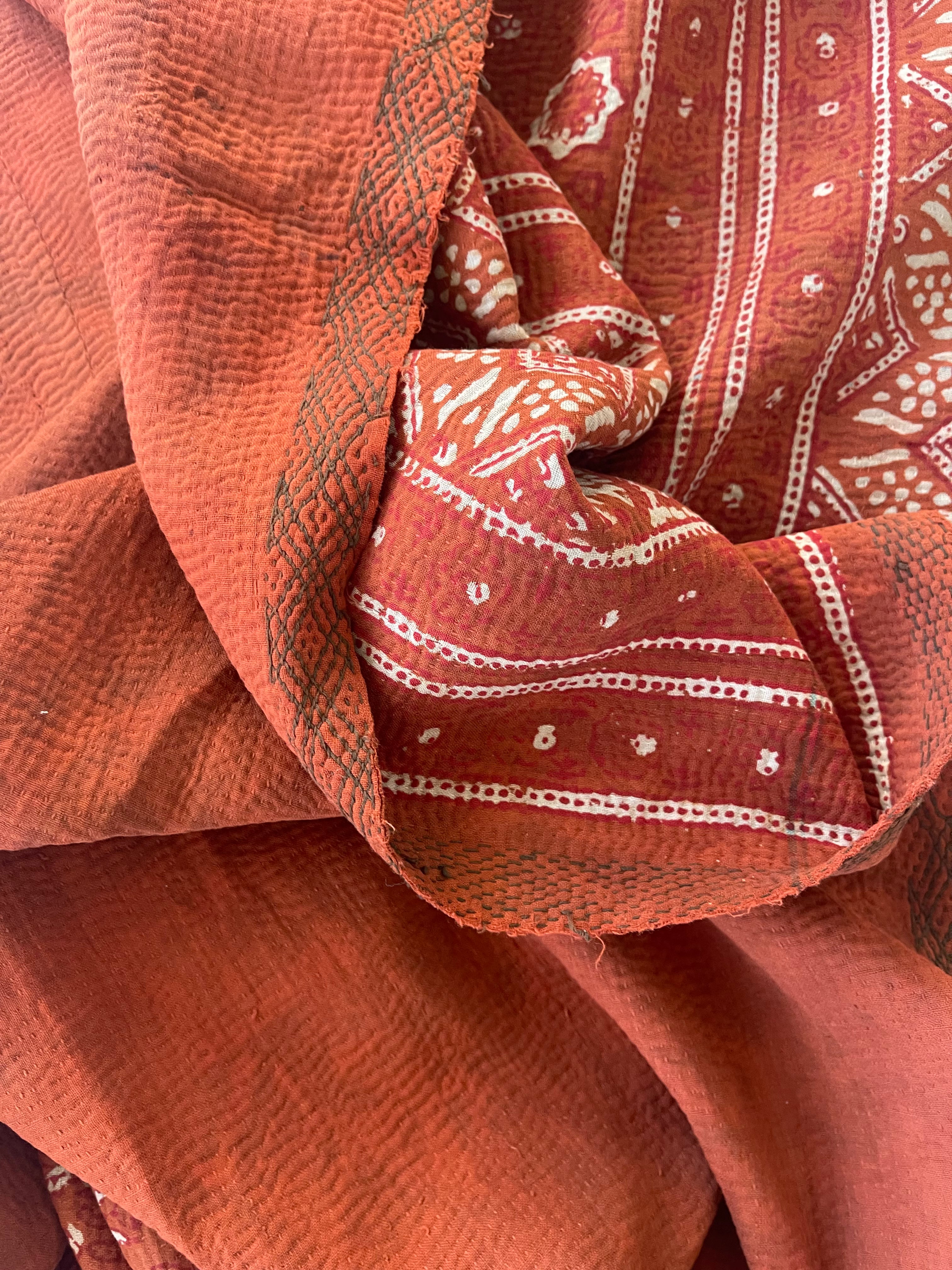 VINTAGE AJAKH KANTHA - Earthy Orchard