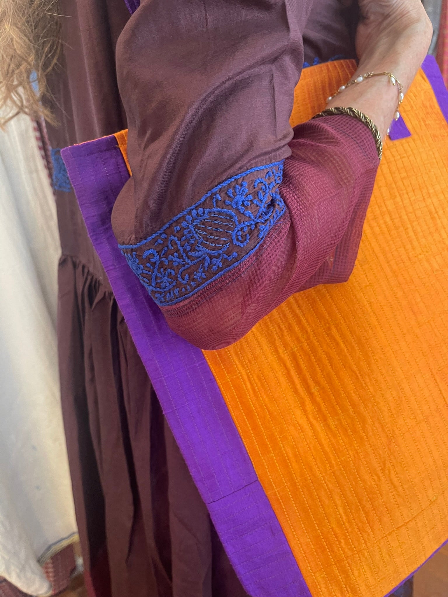 Embroidered JAT TOTE - Purple Sunset