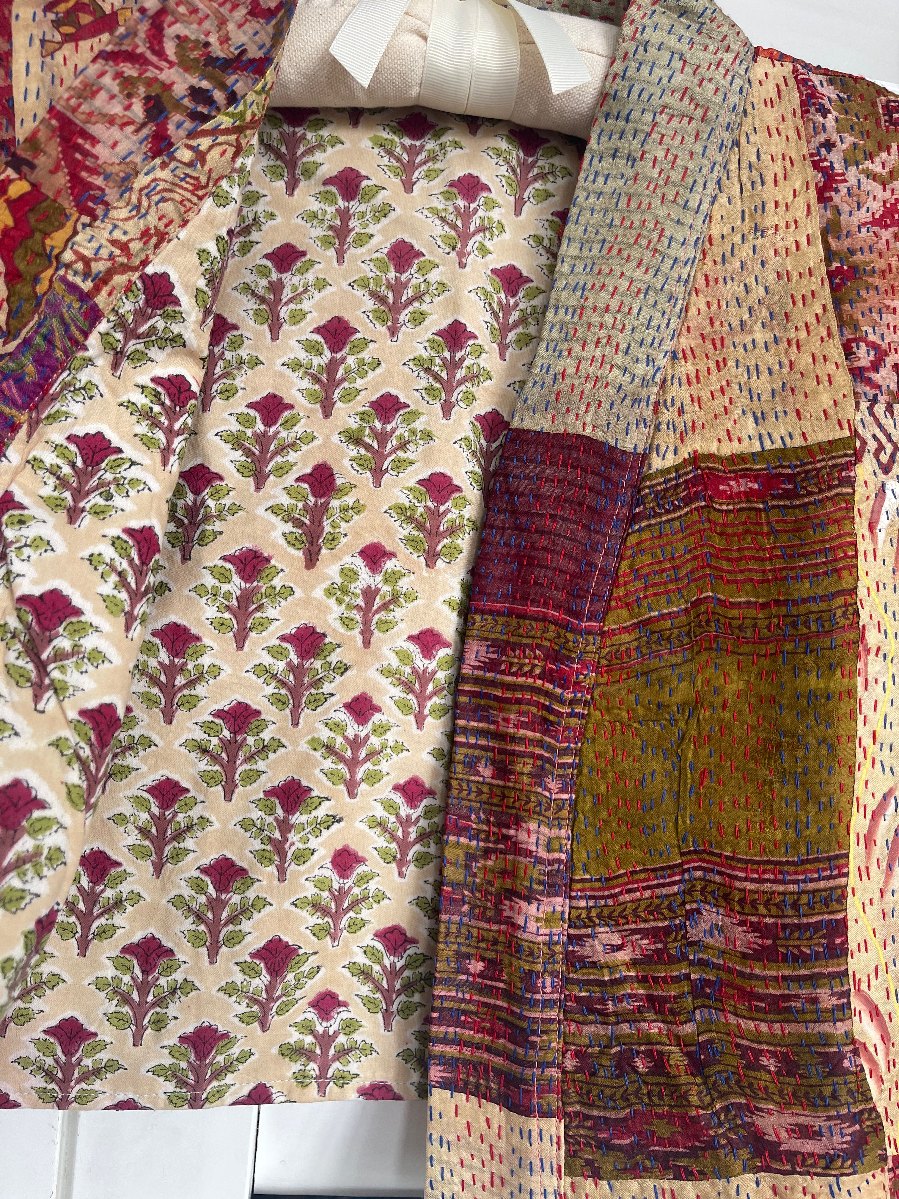 Capped Sleeve Top - Silk Patchwork