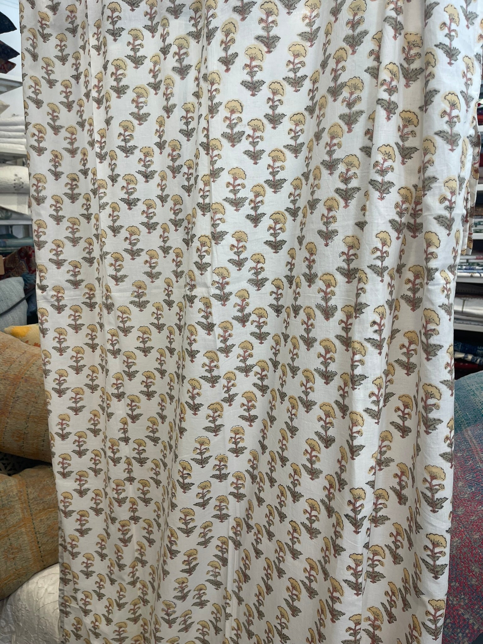 Hand block Printed  Curtain - Summer Marigold