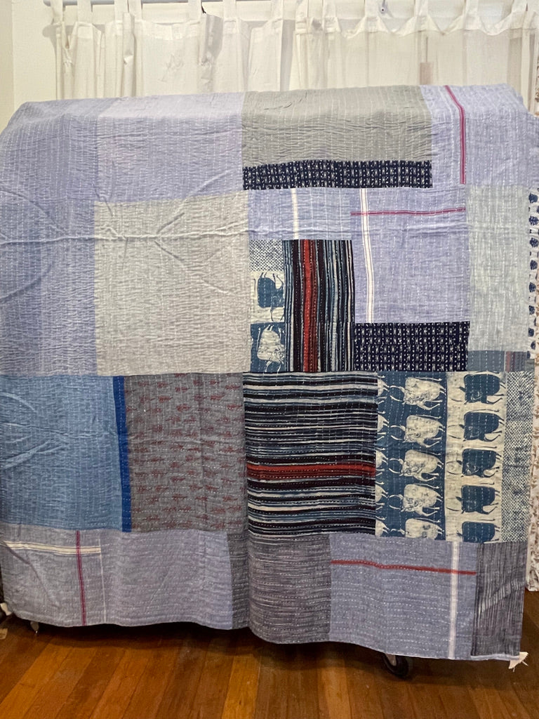 KHADI COTTON QUILT - Muted Indigo