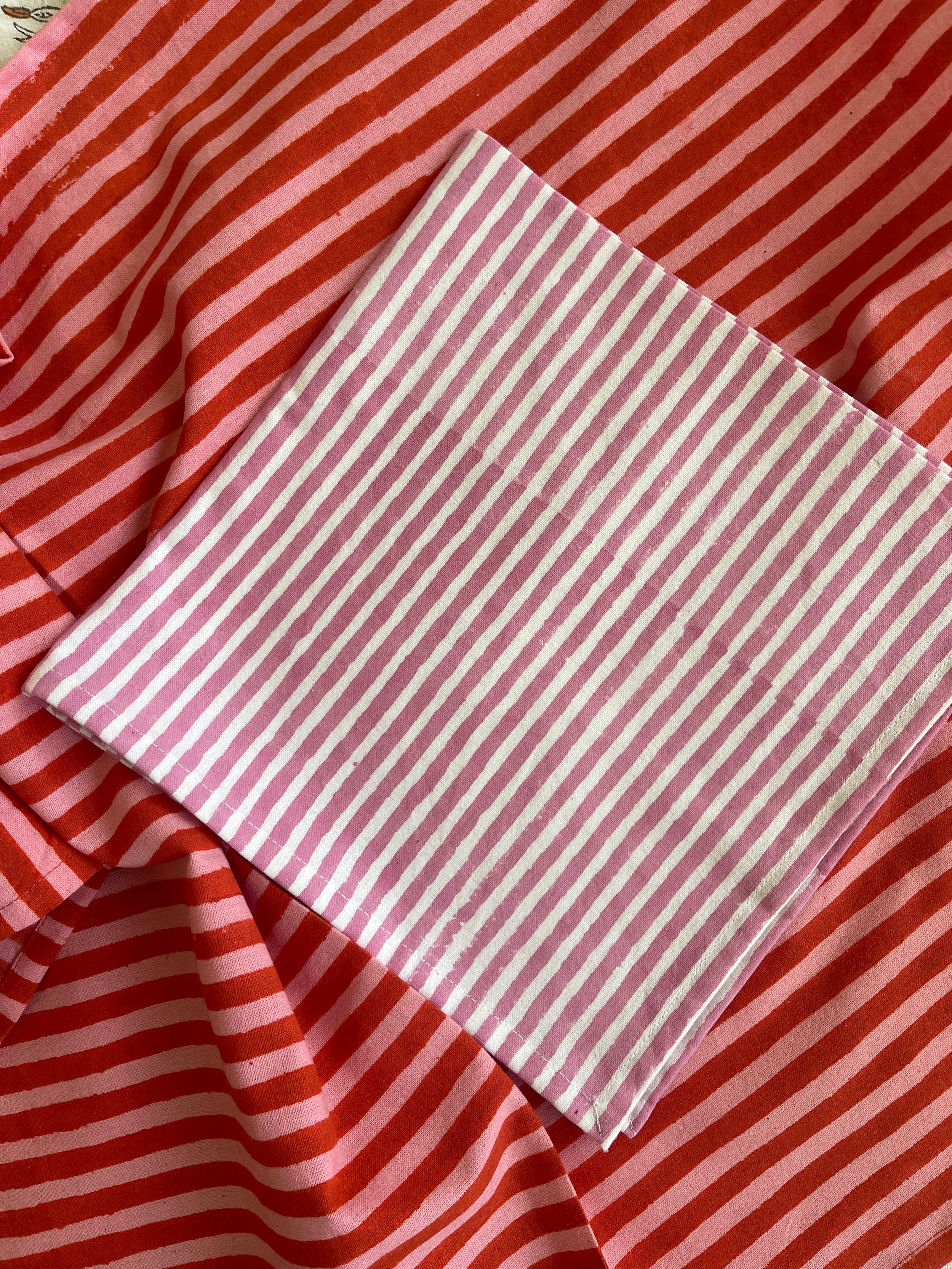 Tea Towel - Cool Pink Stripe