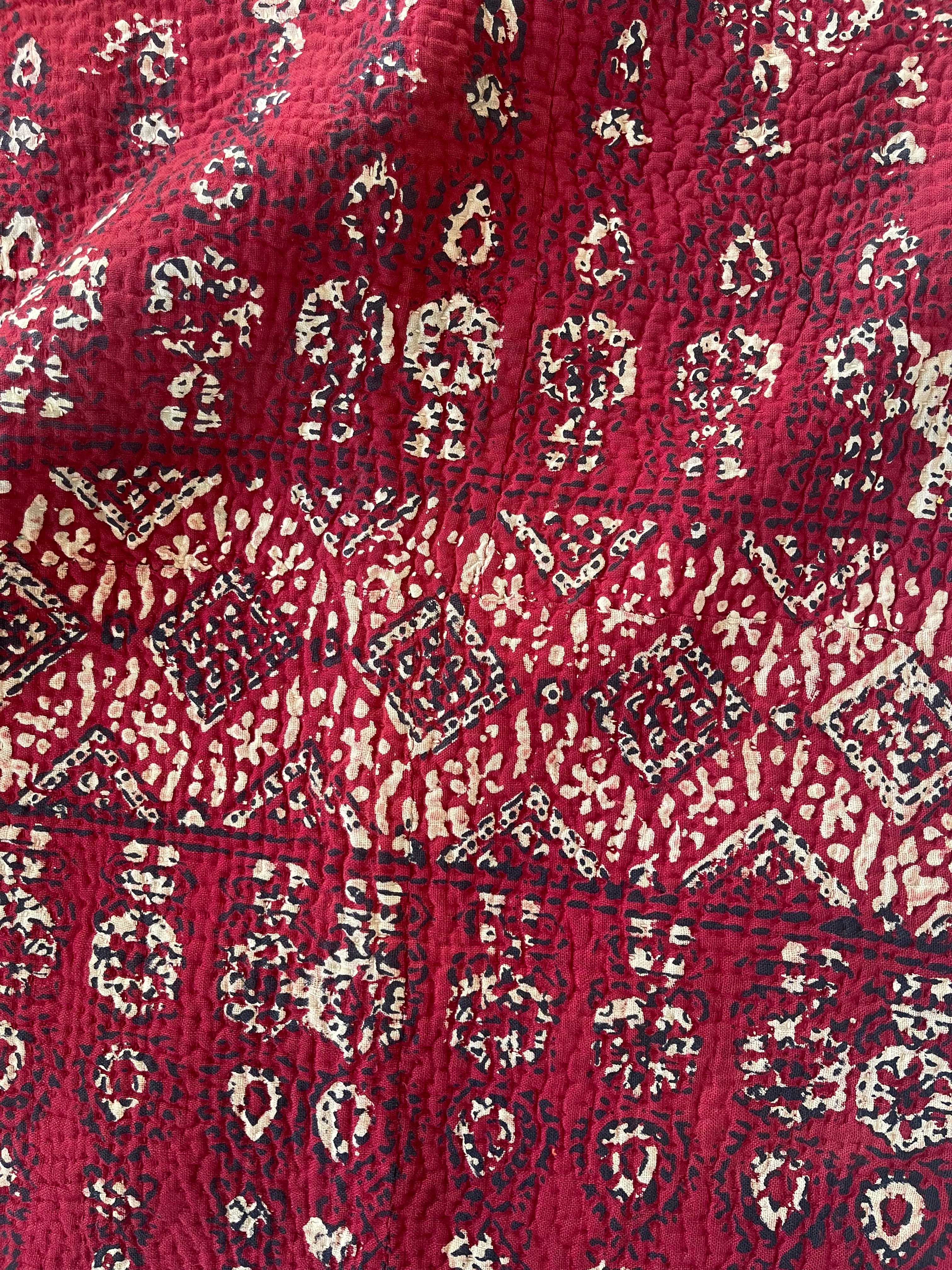 VINTAGE AJRAKH KANTHA - Madder Meadow