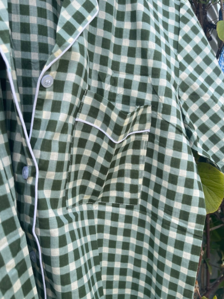 PYJAMAS Short - Green Gingham Check