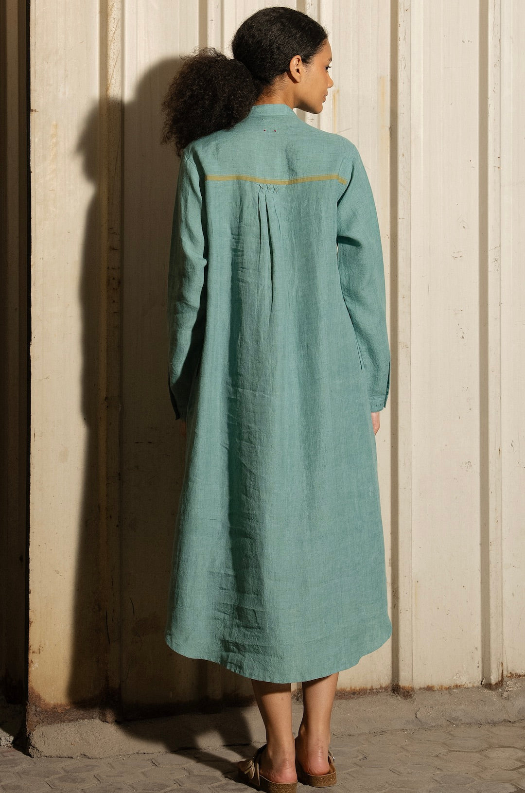 HEERA LINEN DRESS/Jacket - Mineral Green