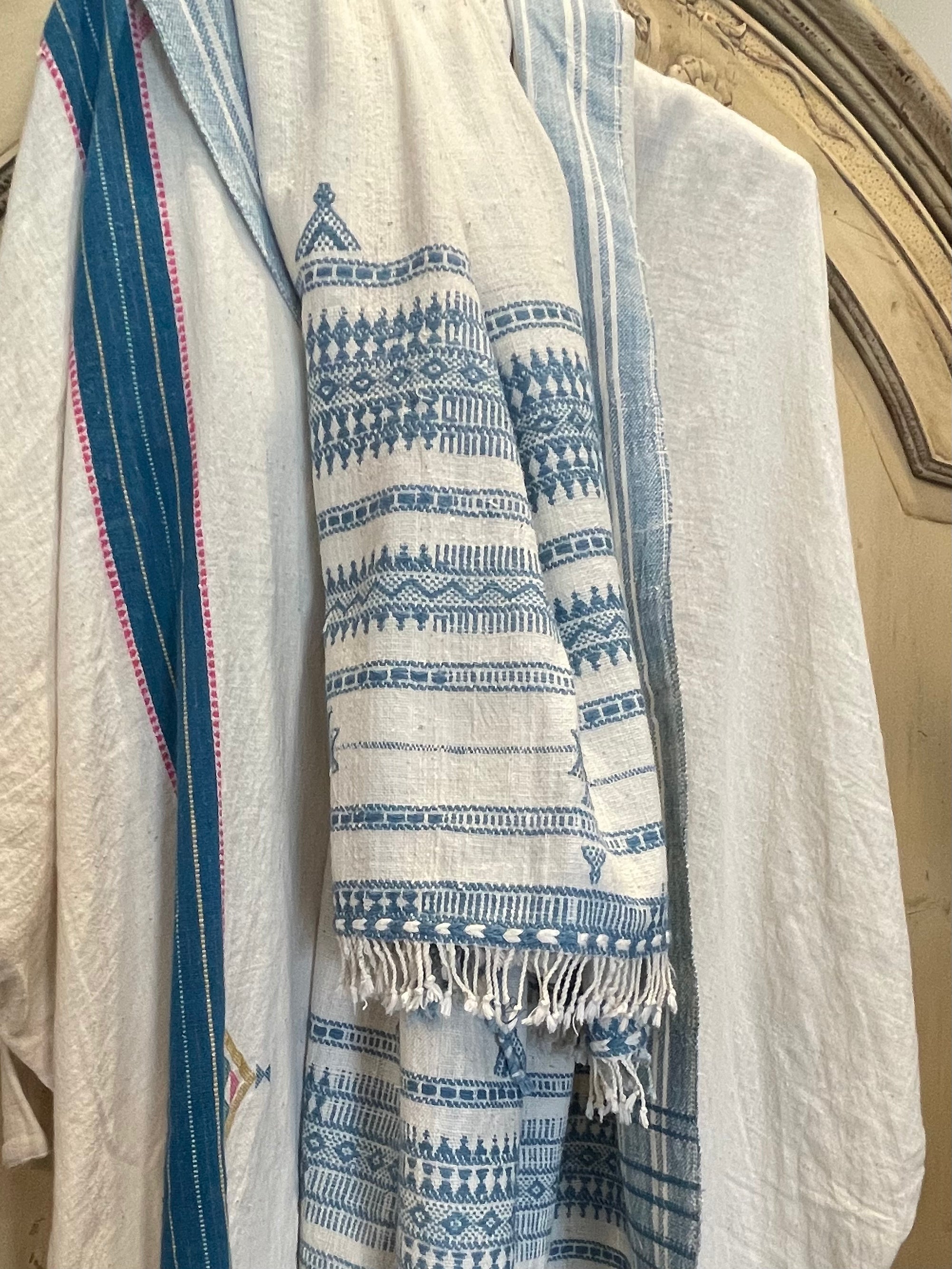 Handspun Cotton Shawl - Nordic Indigo