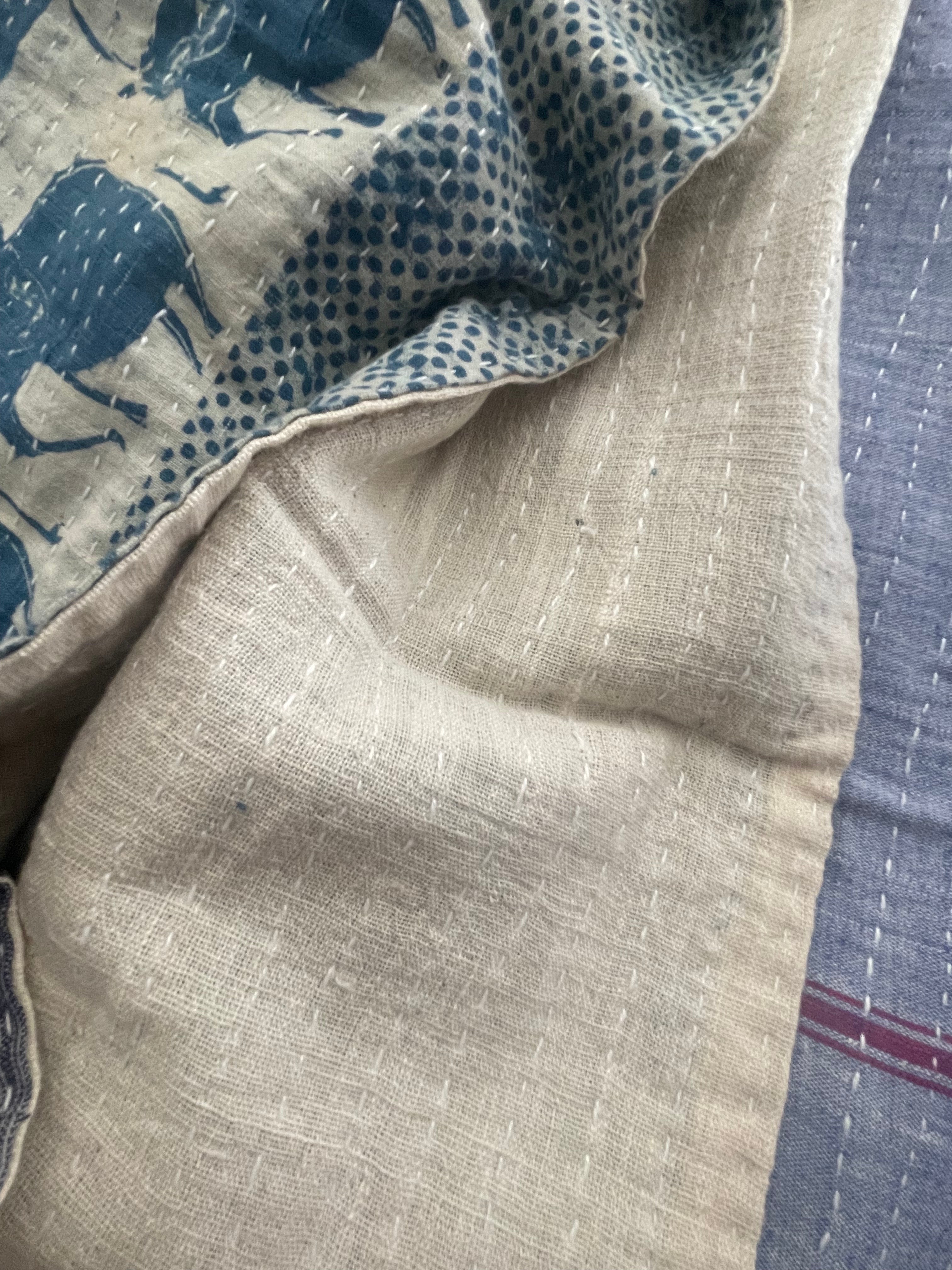 KHADI COTTON QUILT - Muted Indigo