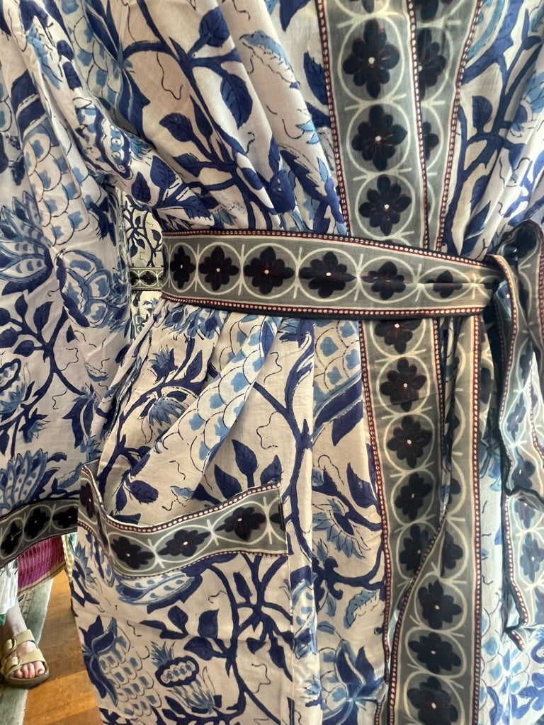 Cotton KIMONO - FRESH MORNING Blockprint