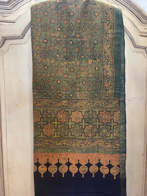 Matka Silk Scarf - Ajrakh Forest