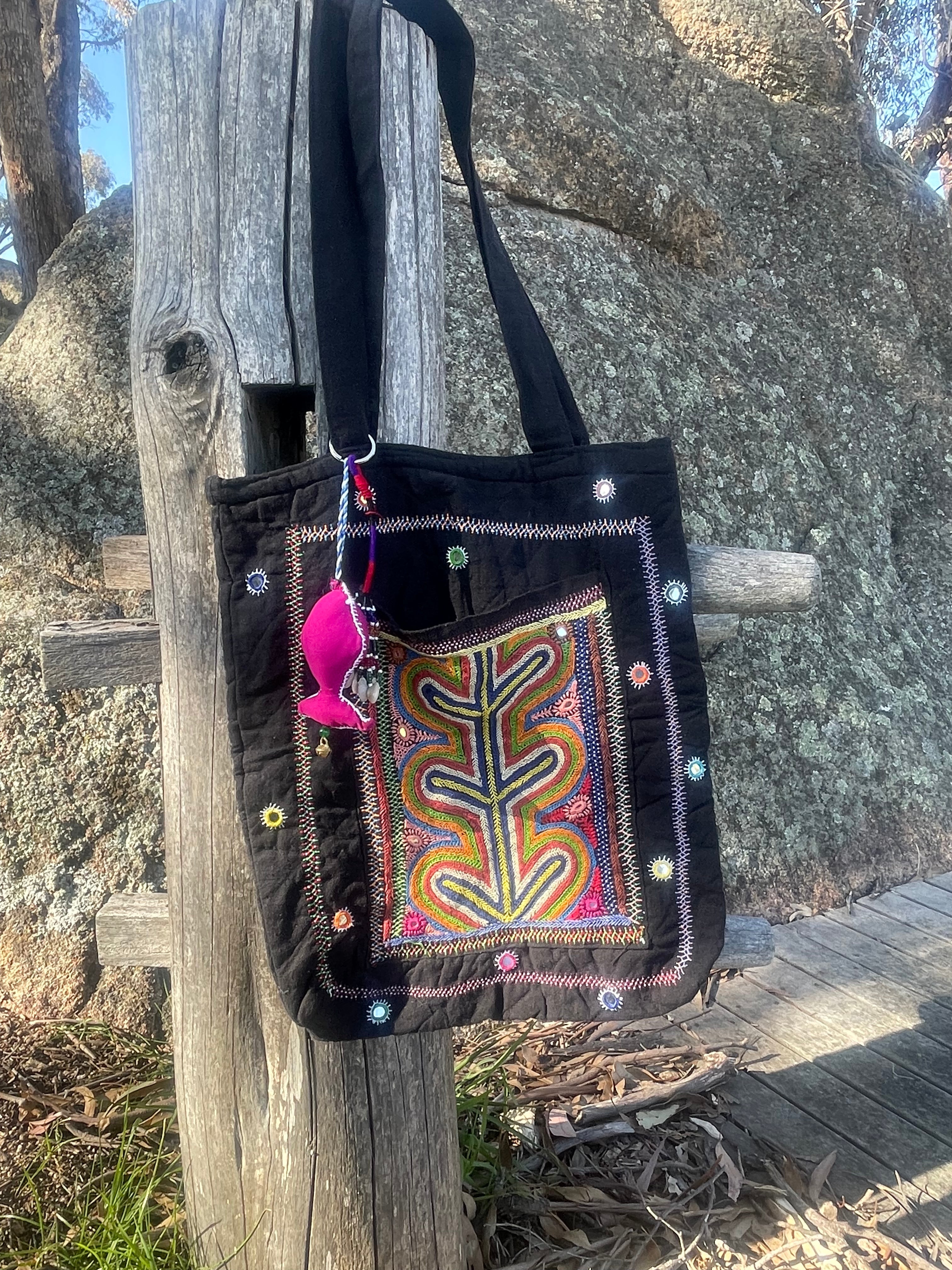 Kutch Tribal Mirrored Tote - SANTA ROSA