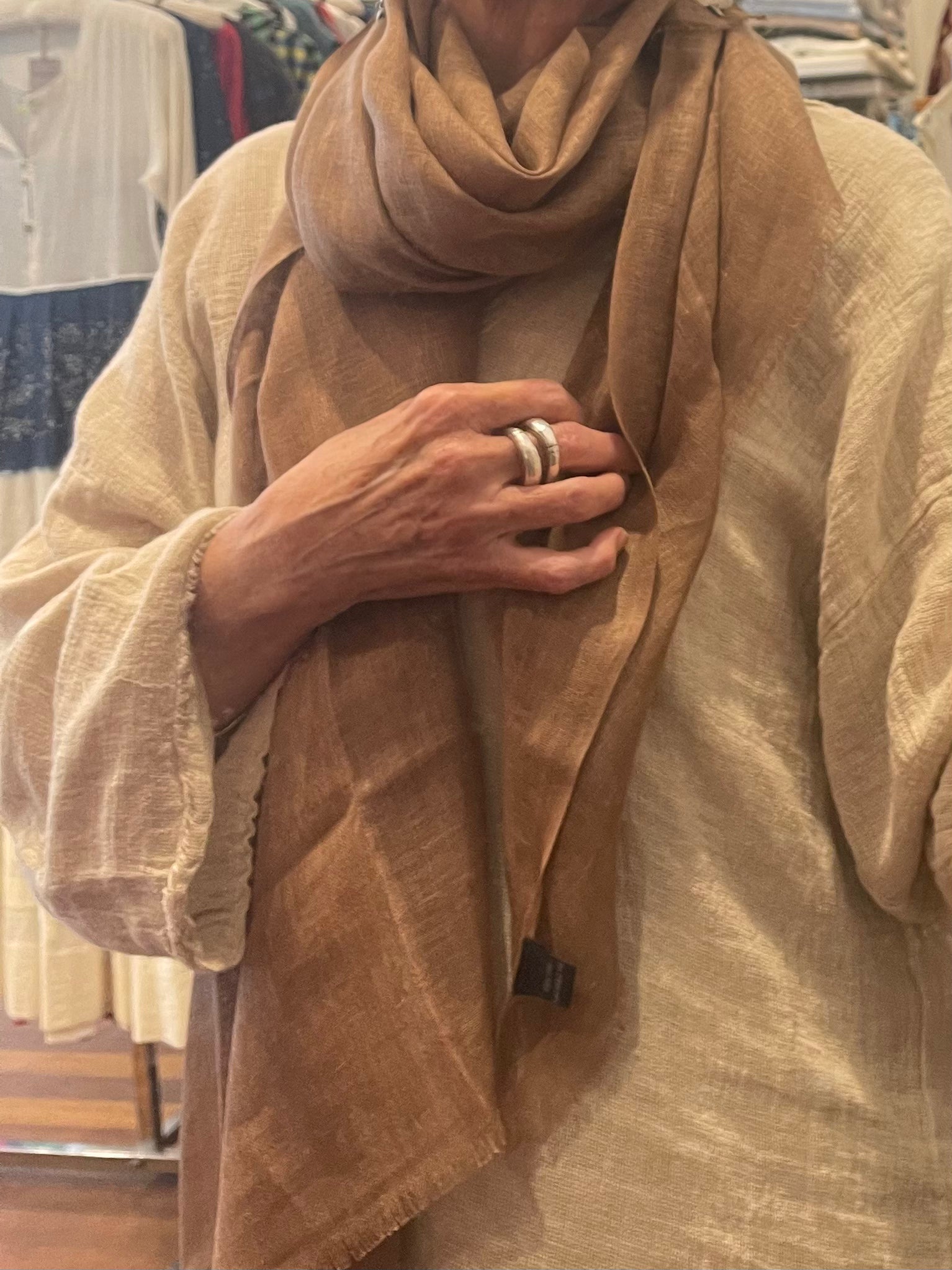 Linen Scarf - Mushroom