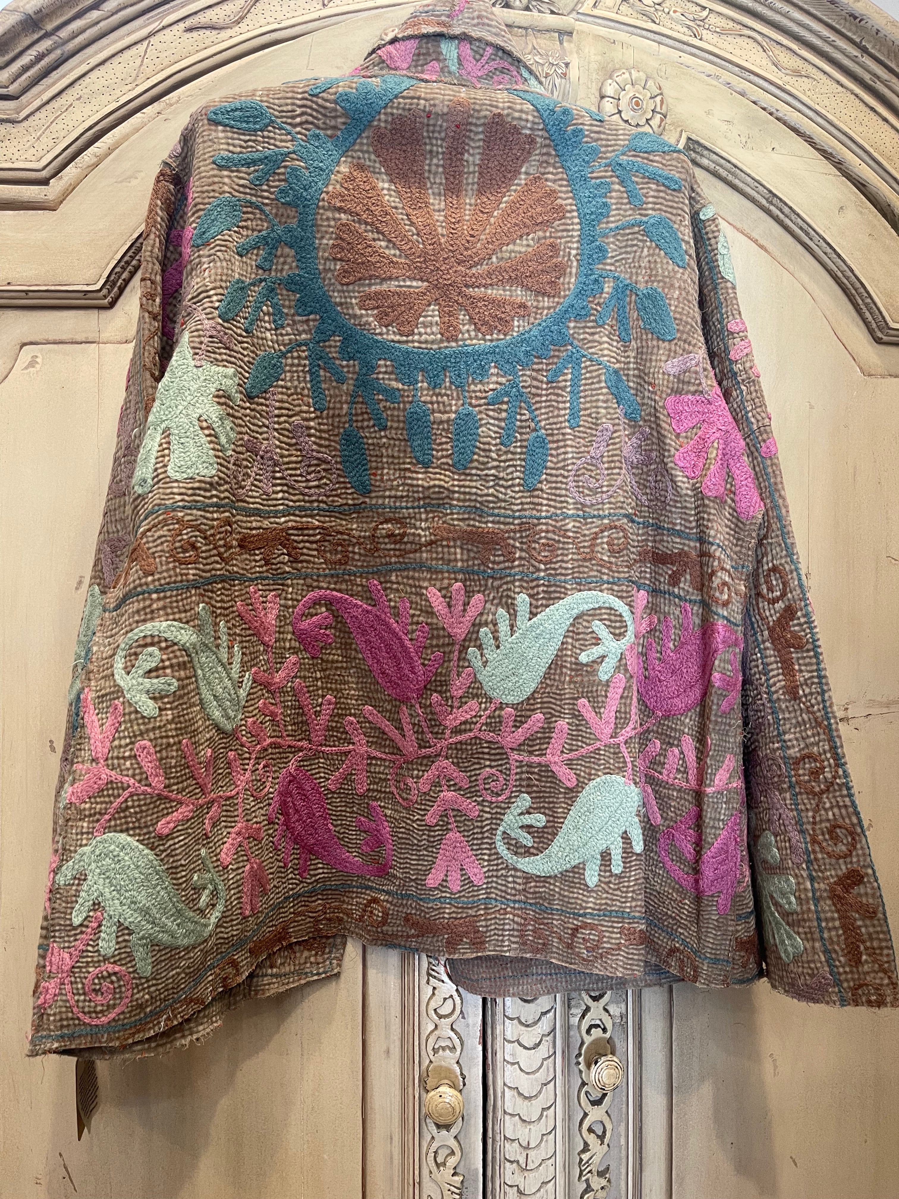 Vintage Kantha Coat - SAGE SUZANI