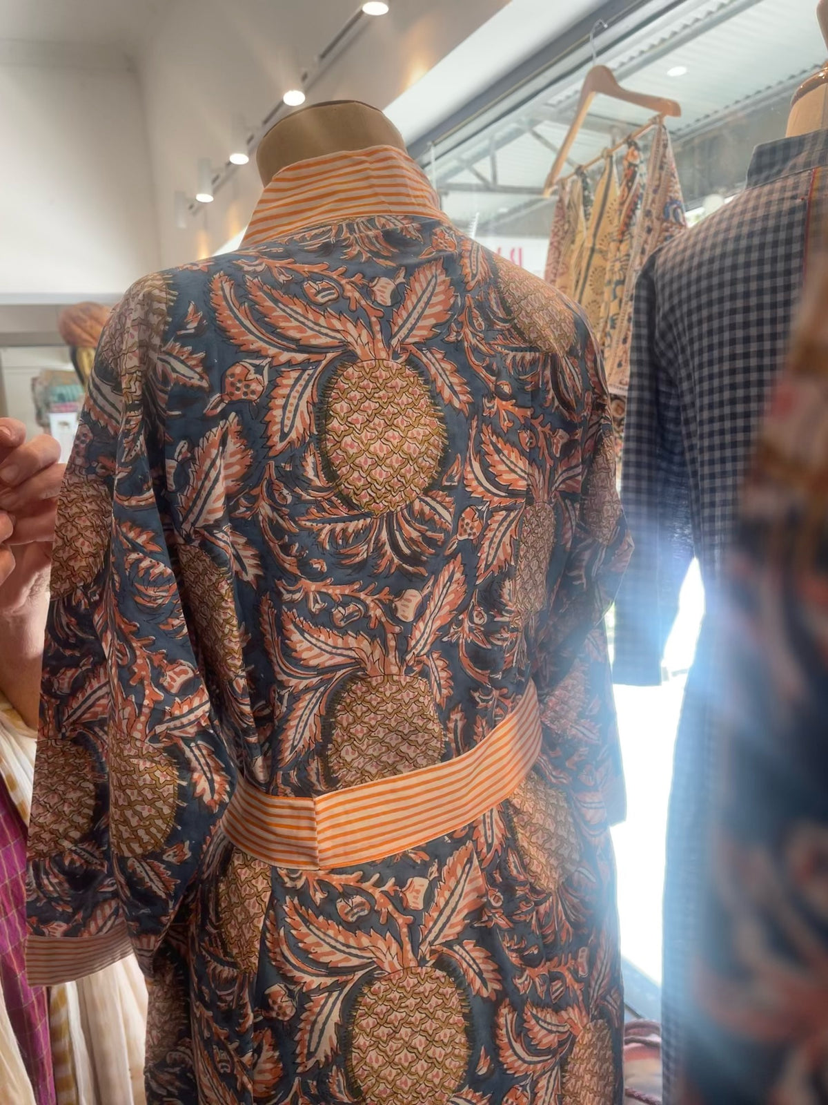 Cotton KIMONO - PINA COLADA Blockprint