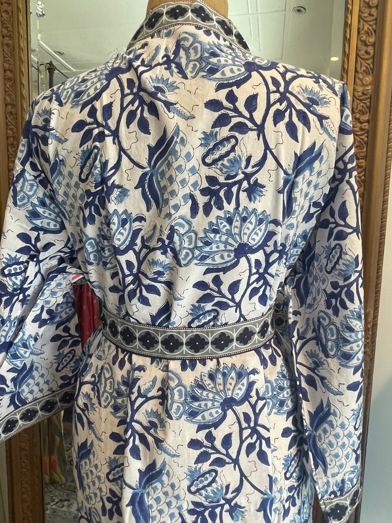 Cotton KIMONO - FRESH MORNING Blockprint
