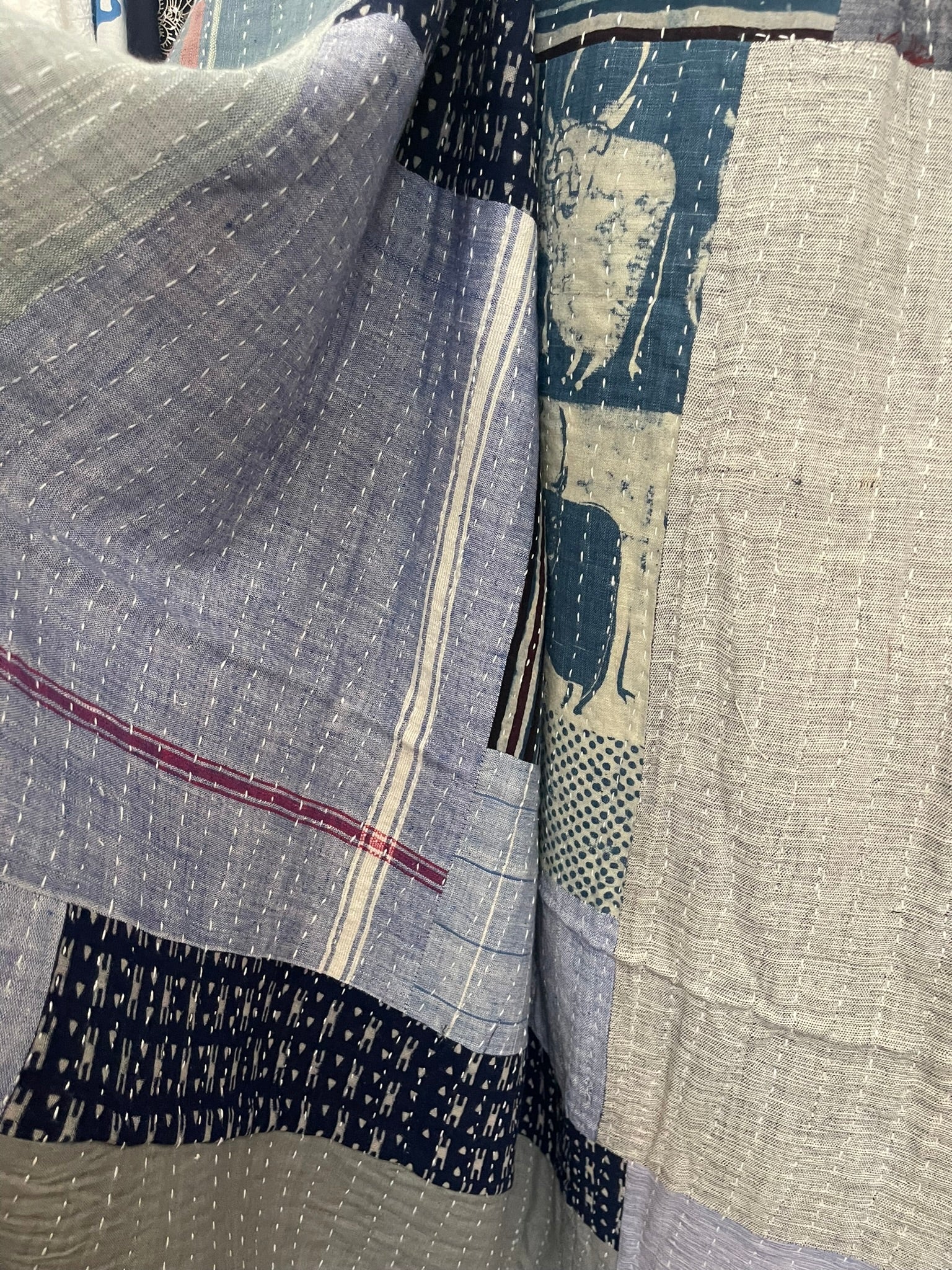 KHADI COTTON QUILT - Muted Indigo