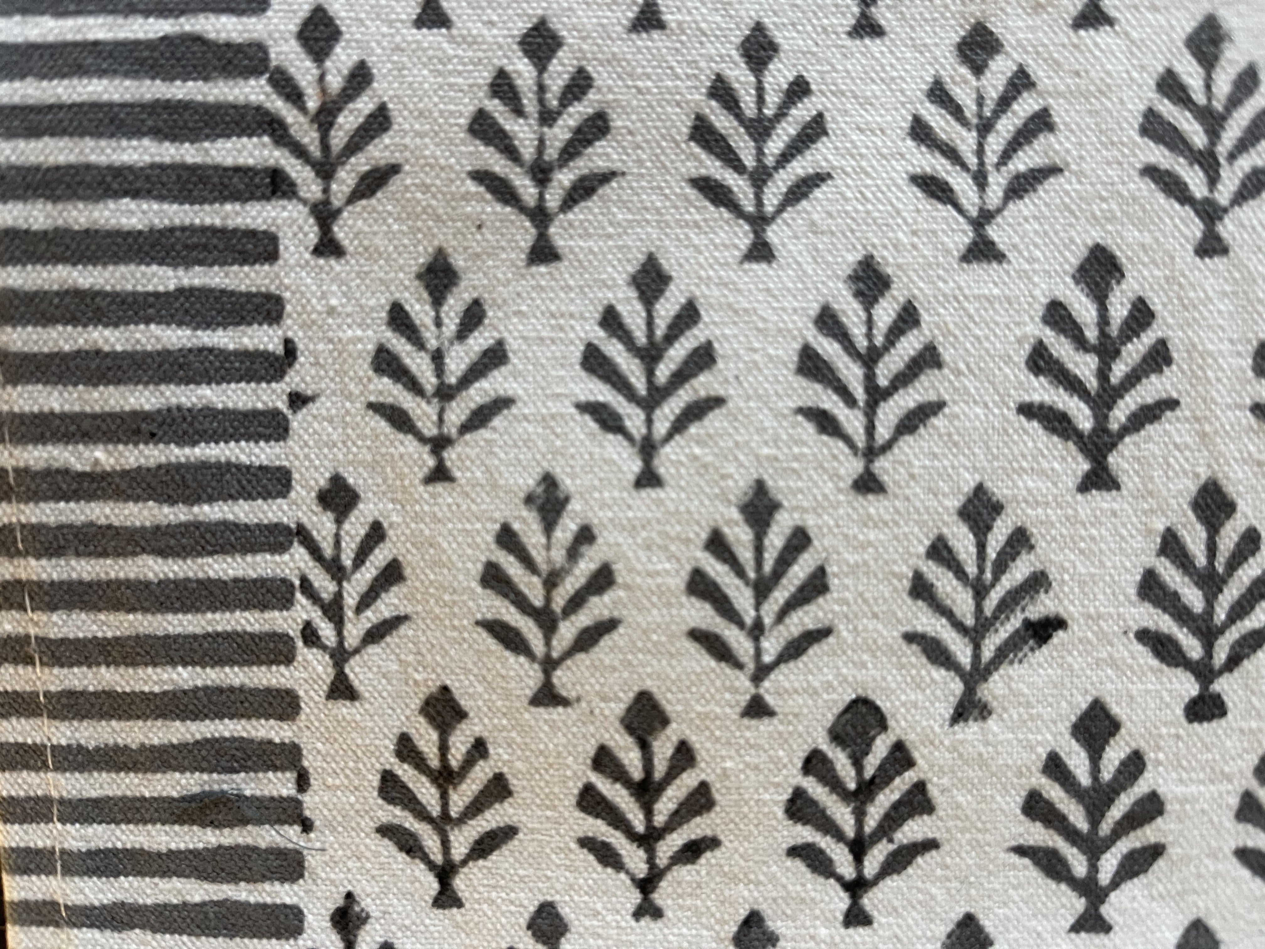 Canvas Table Runner - Neem Grey Striped Long