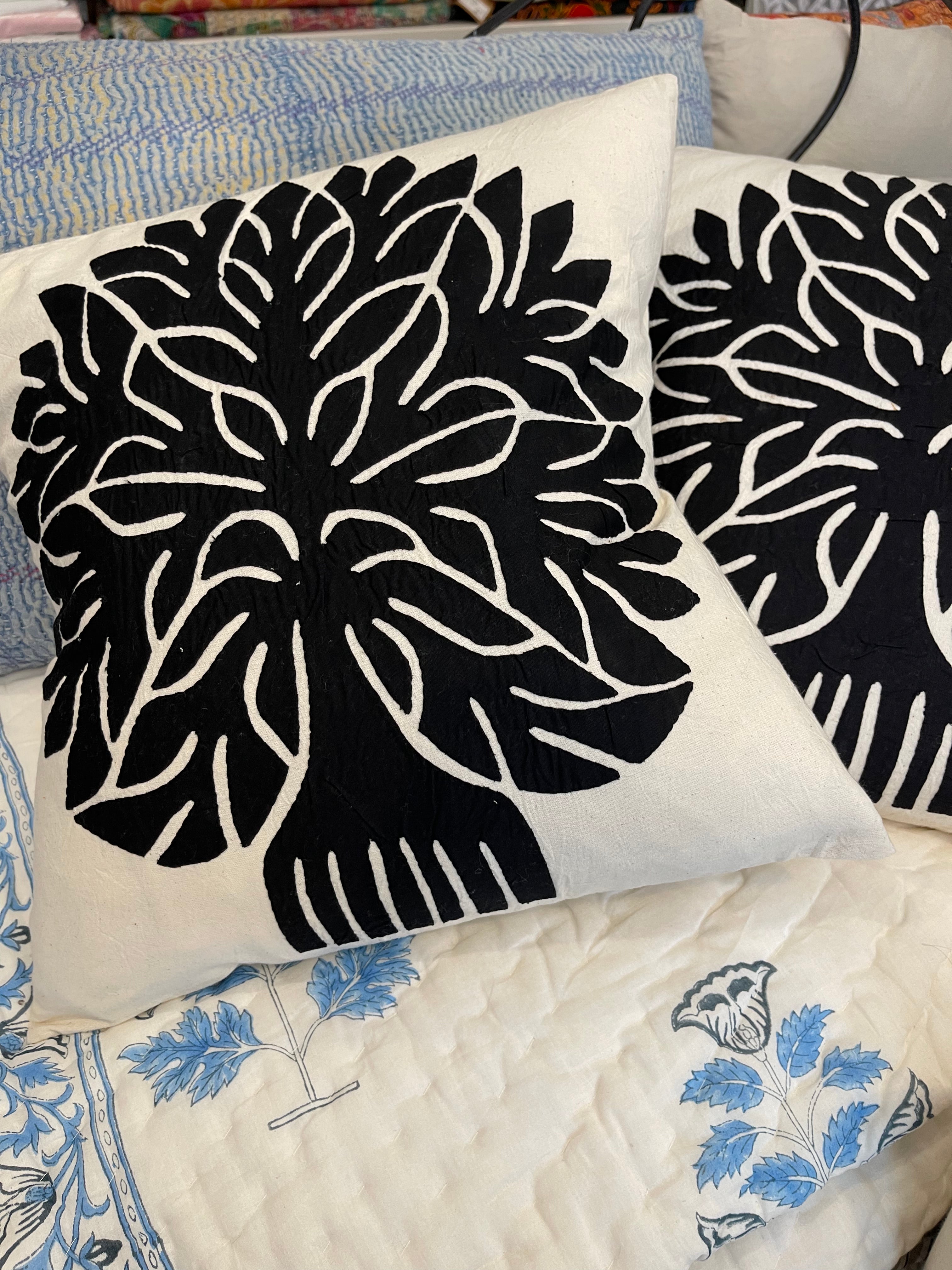 Appliqué Cushion - Tree of Life Charcoal