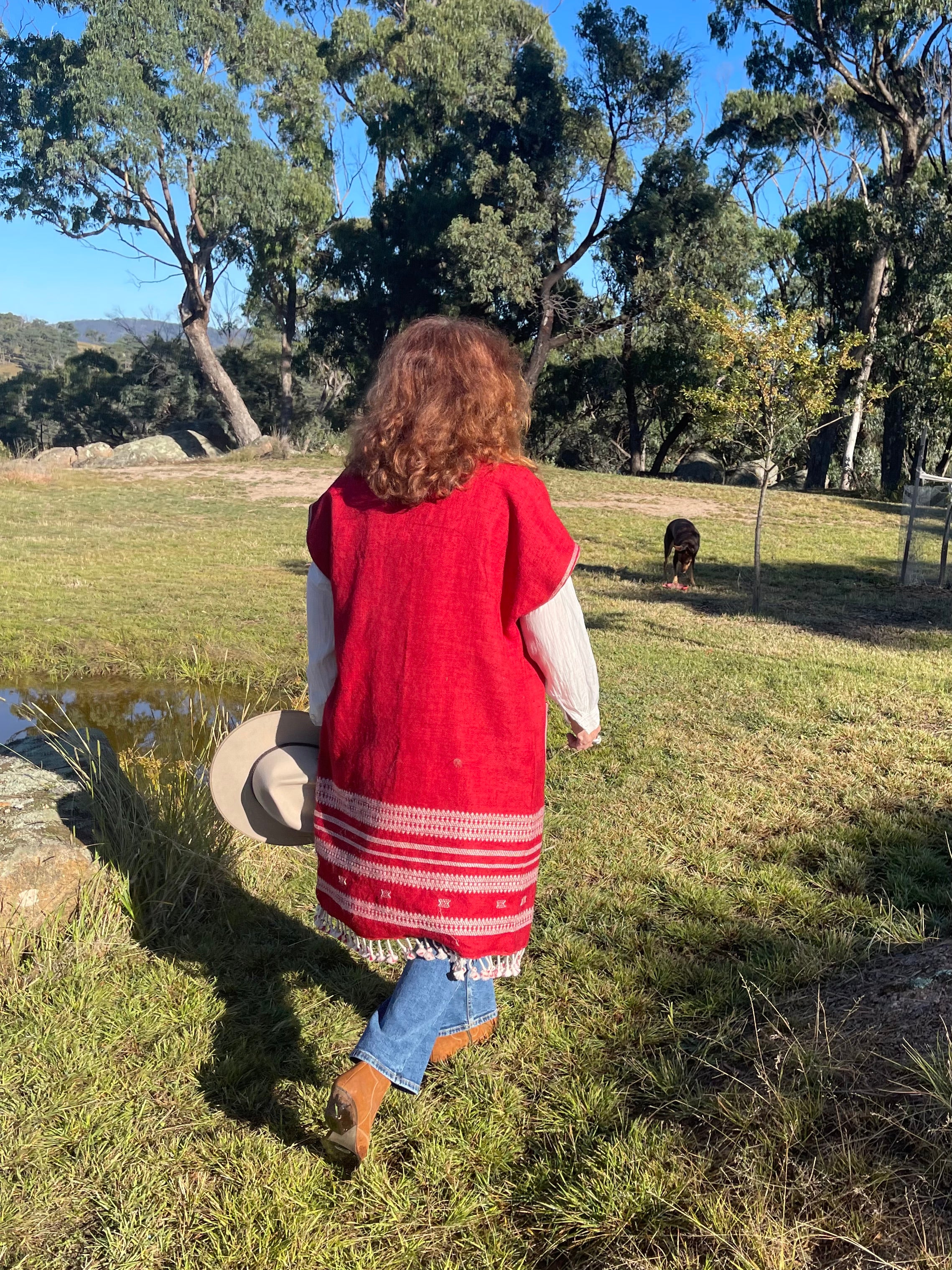 Handwoven Desi Wool Jacket - Red Heat 2