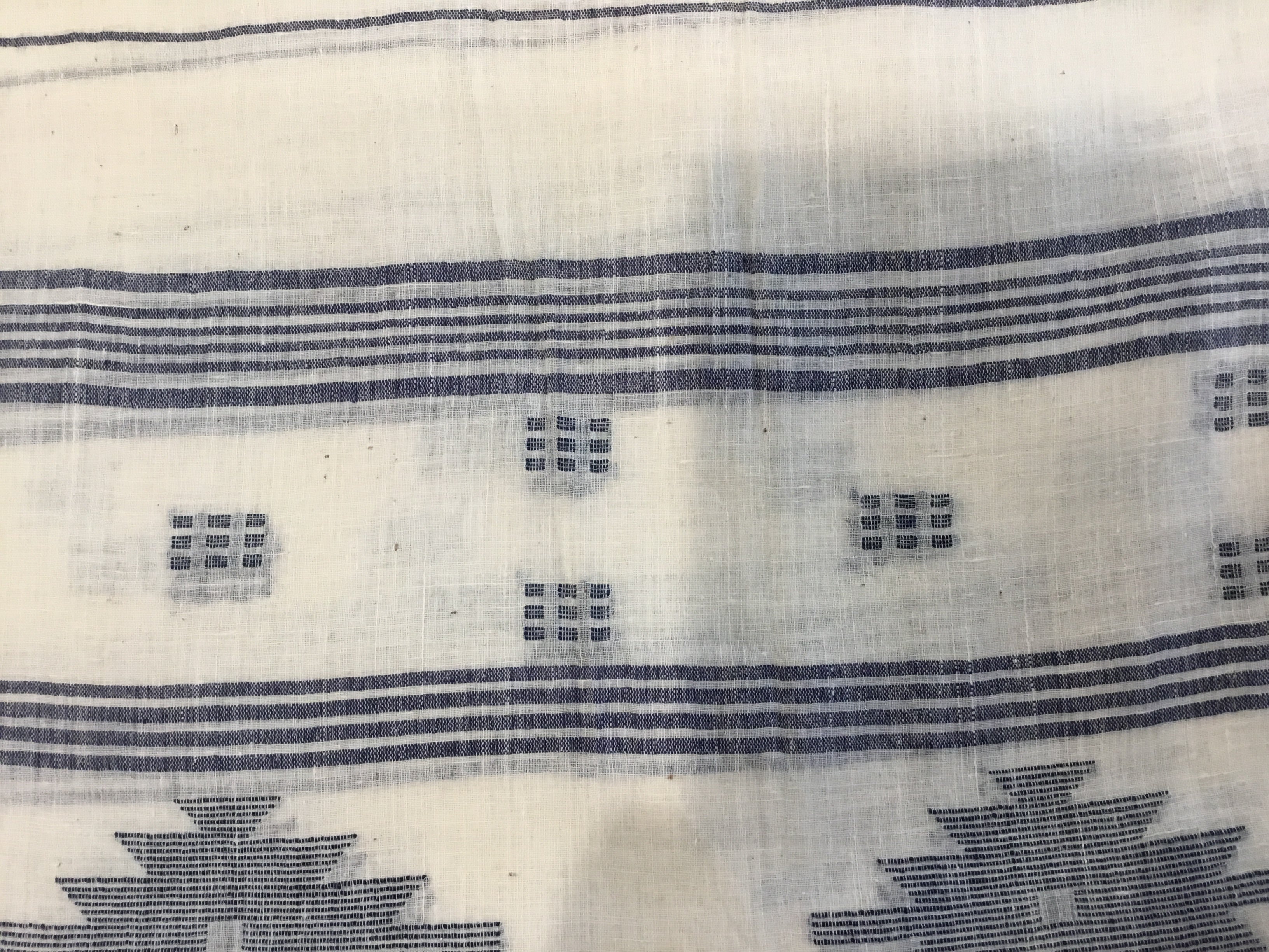 Cotton Jamdani Scarf - INDIGO STAR