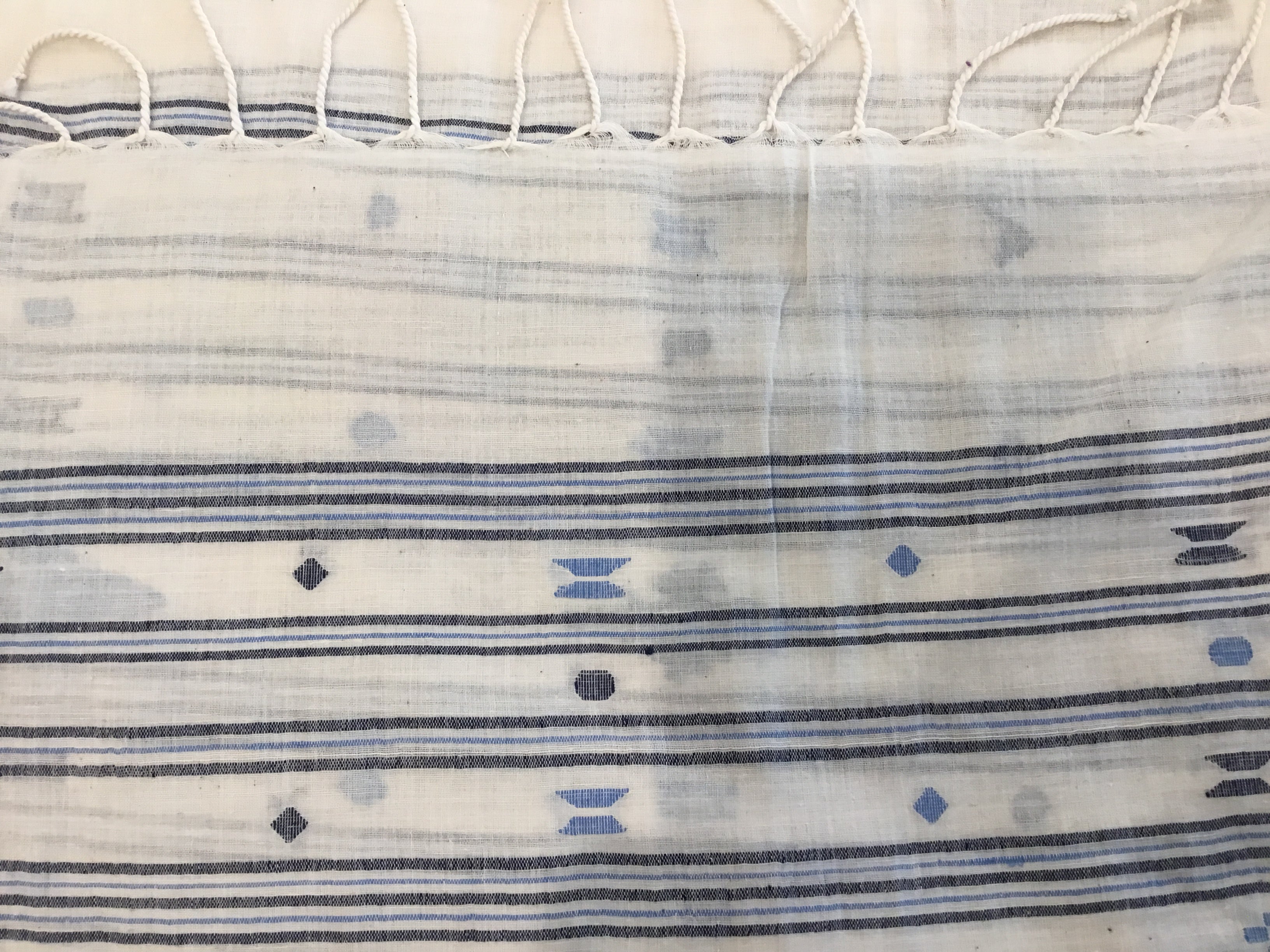 Cotton Jamdani Scarf - BLUE DUET