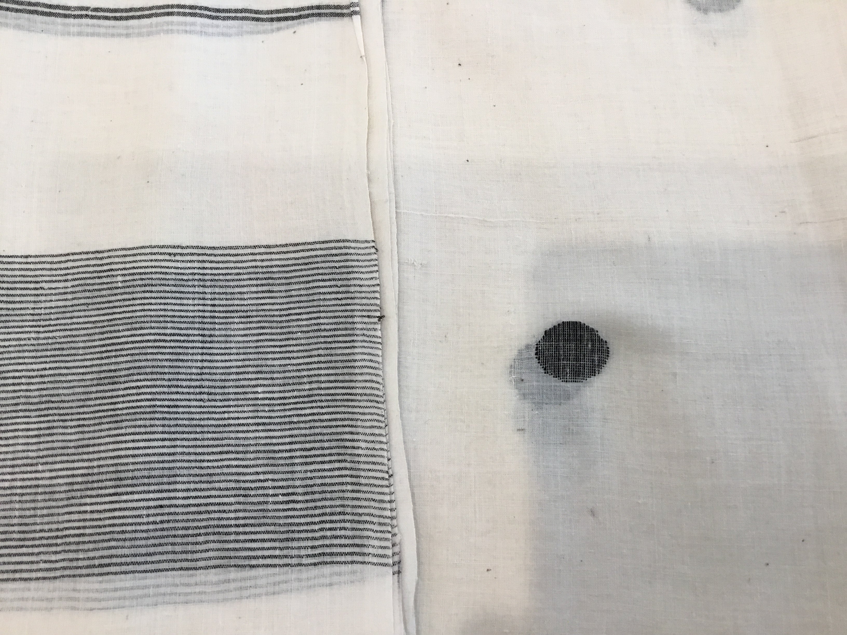 Cotton Jamdani Scarf - CHARCOAL SPOT